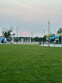 Outdoor pool and splash pad.