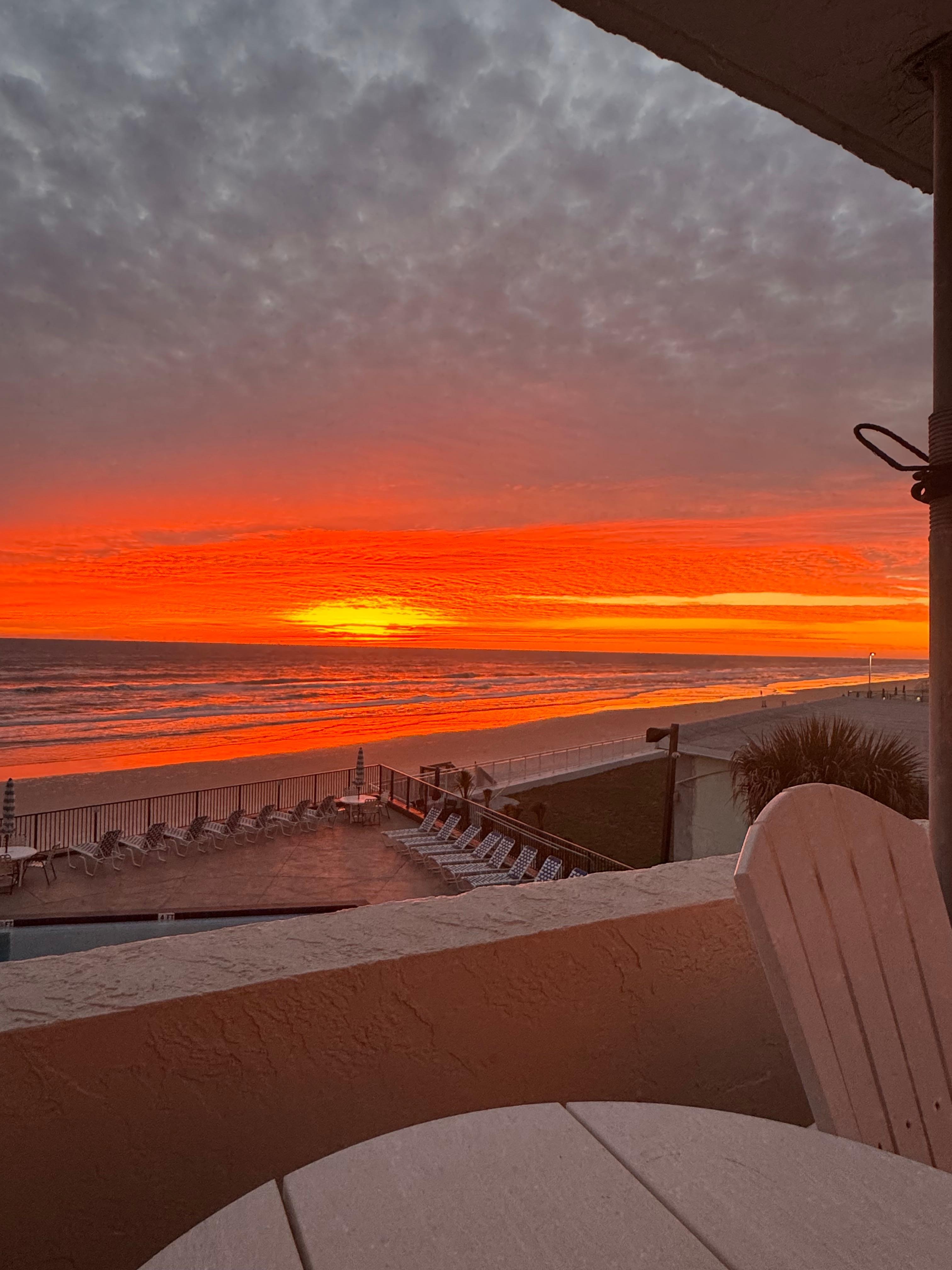 Just one of the gorgeous sunrises  from our balcony