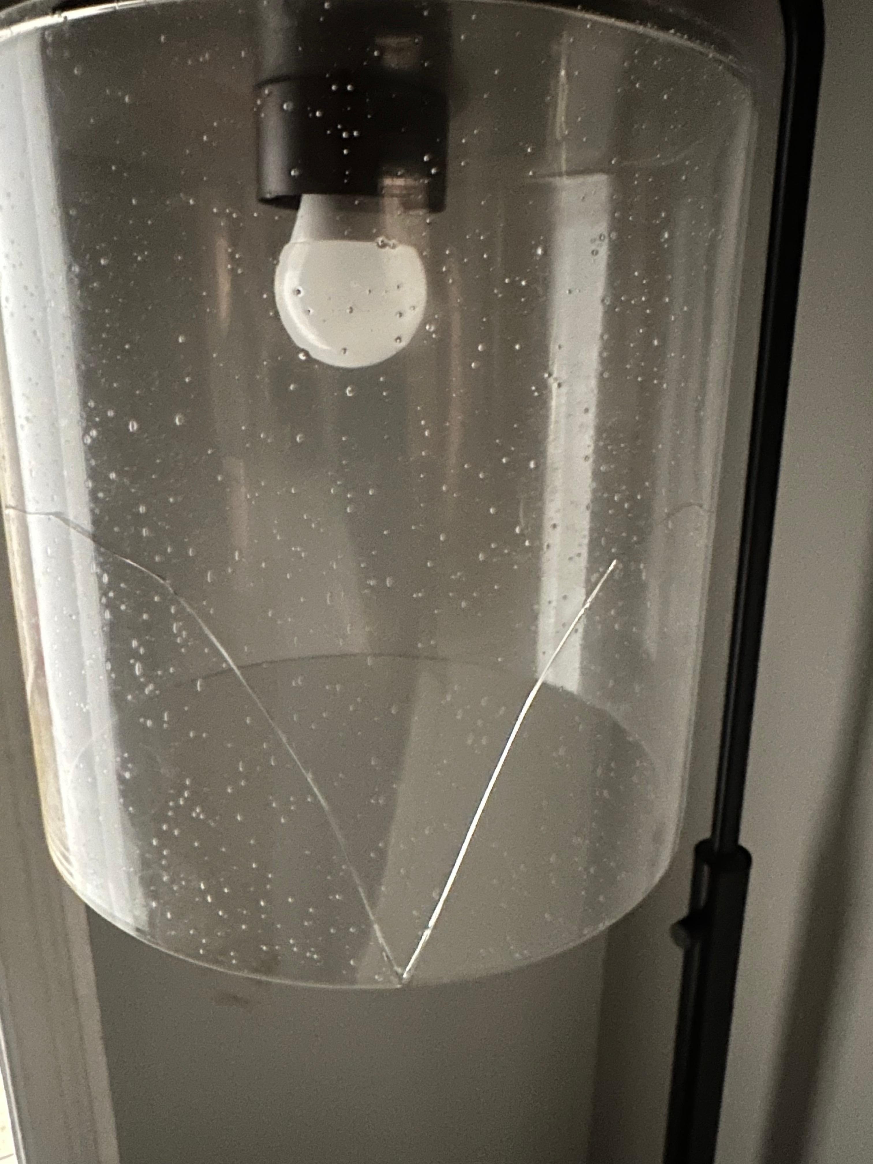 Cracked glass shade. 