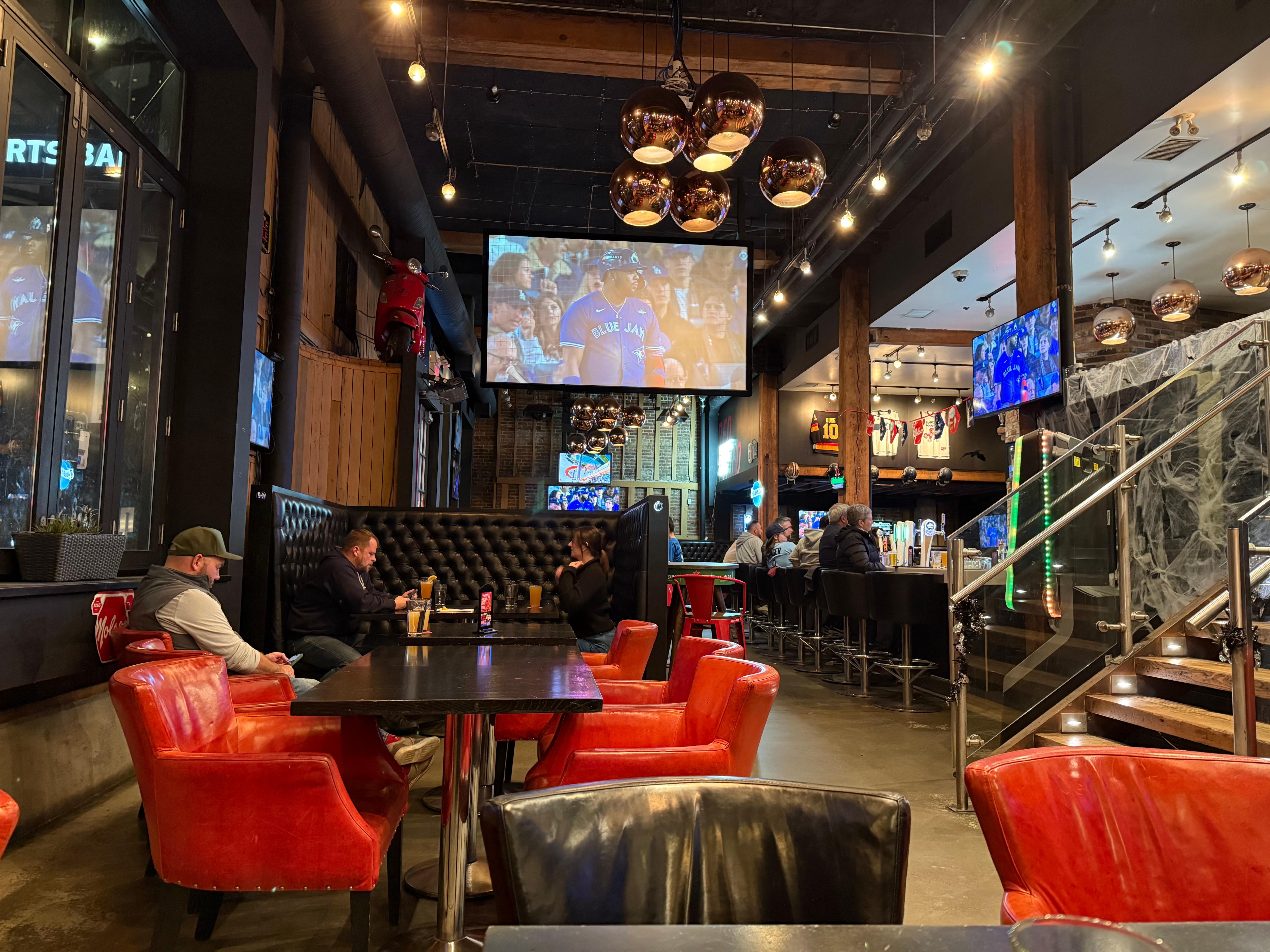 Sports Bar watching the Blue Jays in Hotel great vibe. 