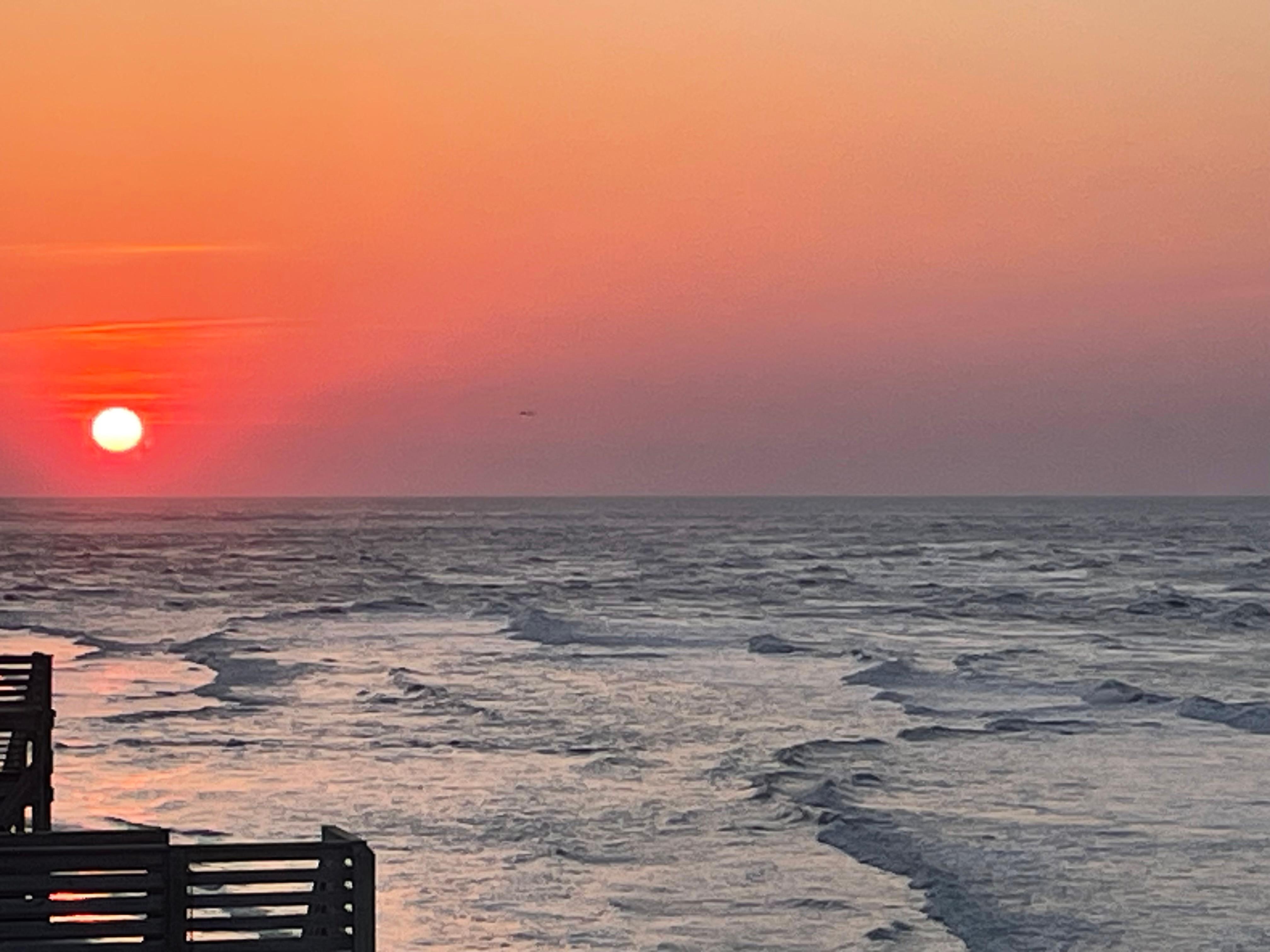 Sunrise off the balcony.