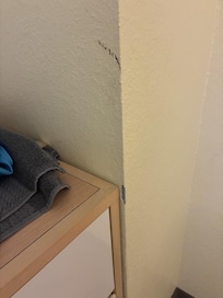 Black mark and damaged wall