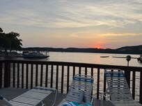 Breathtaking sunset by the pool.