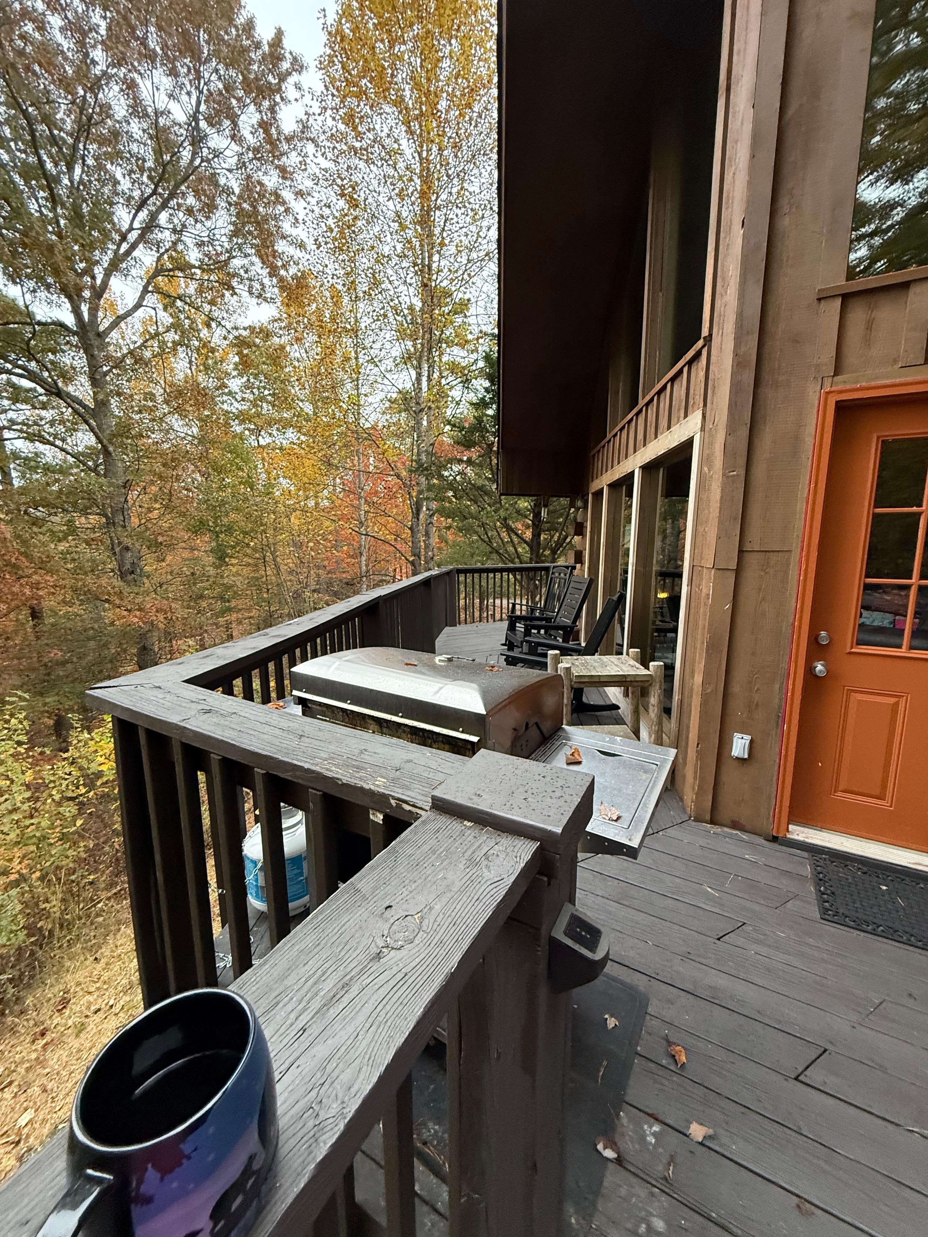 View from back deck toward the front of house