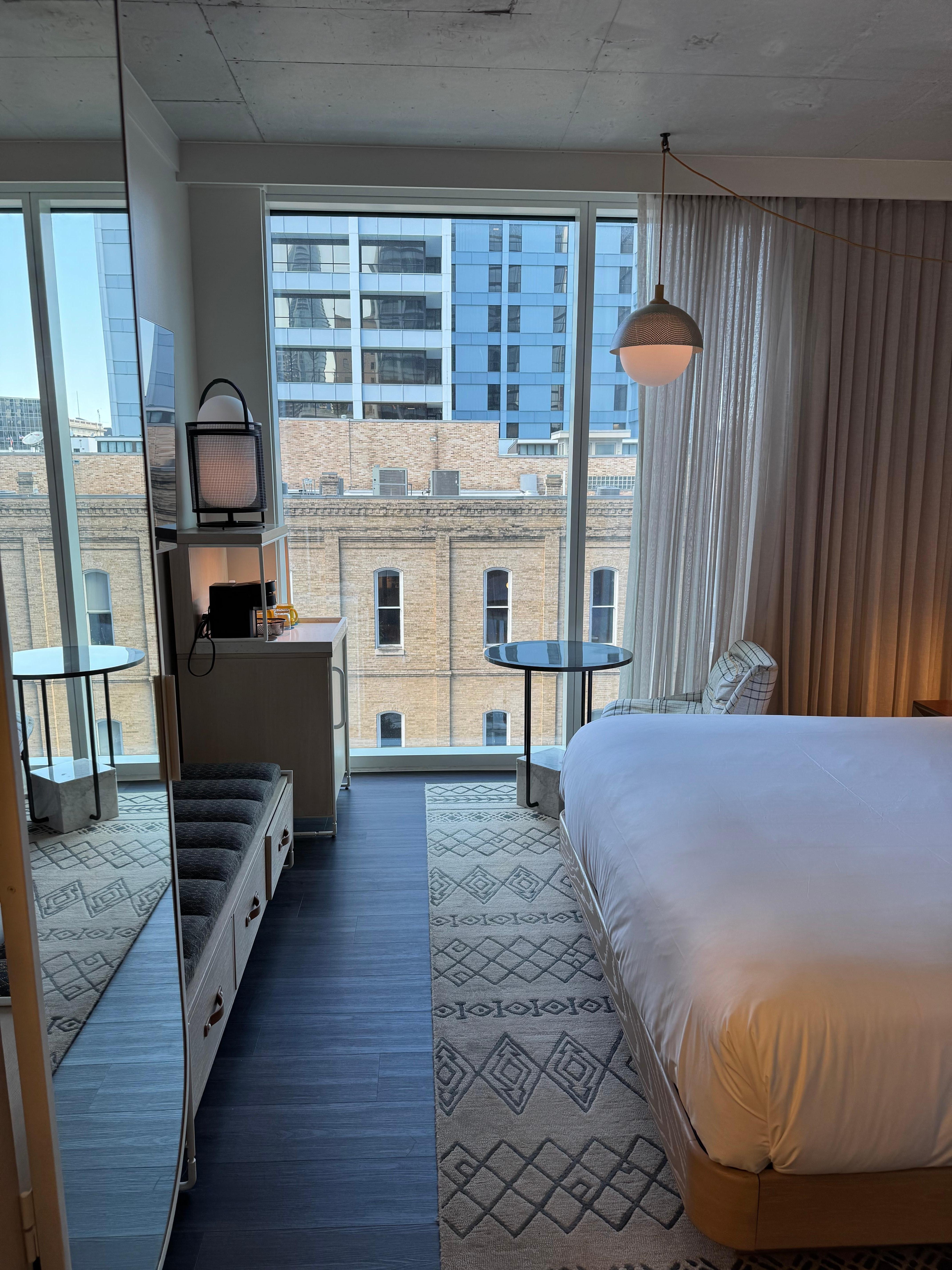 Loved huge mirror and nice view in my room 