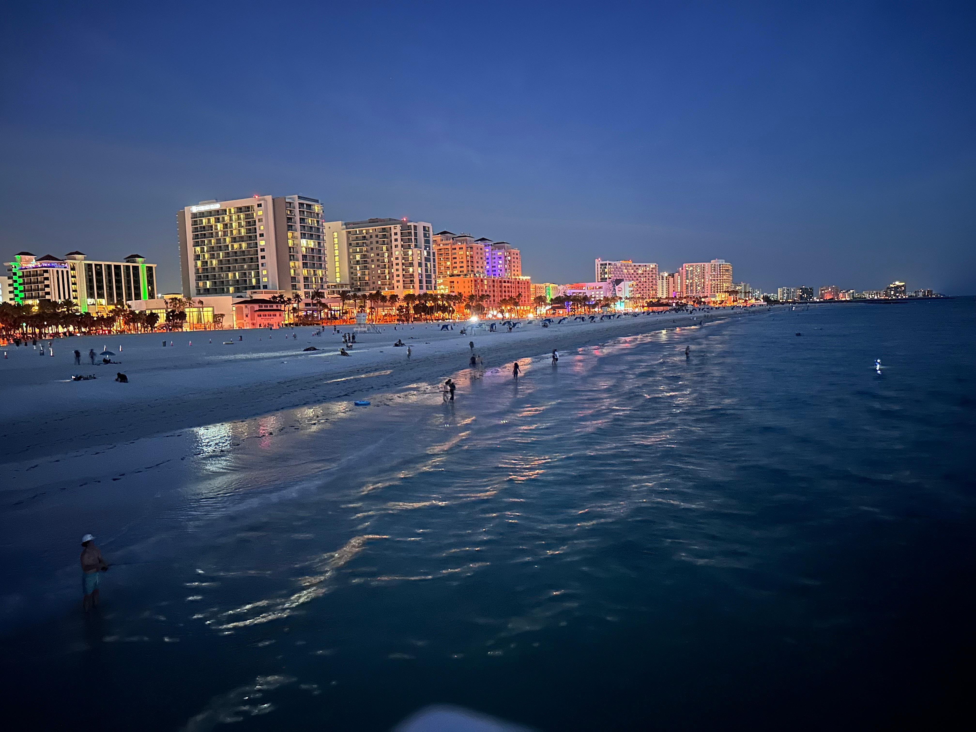 Walk to the pier and looking back towards condo