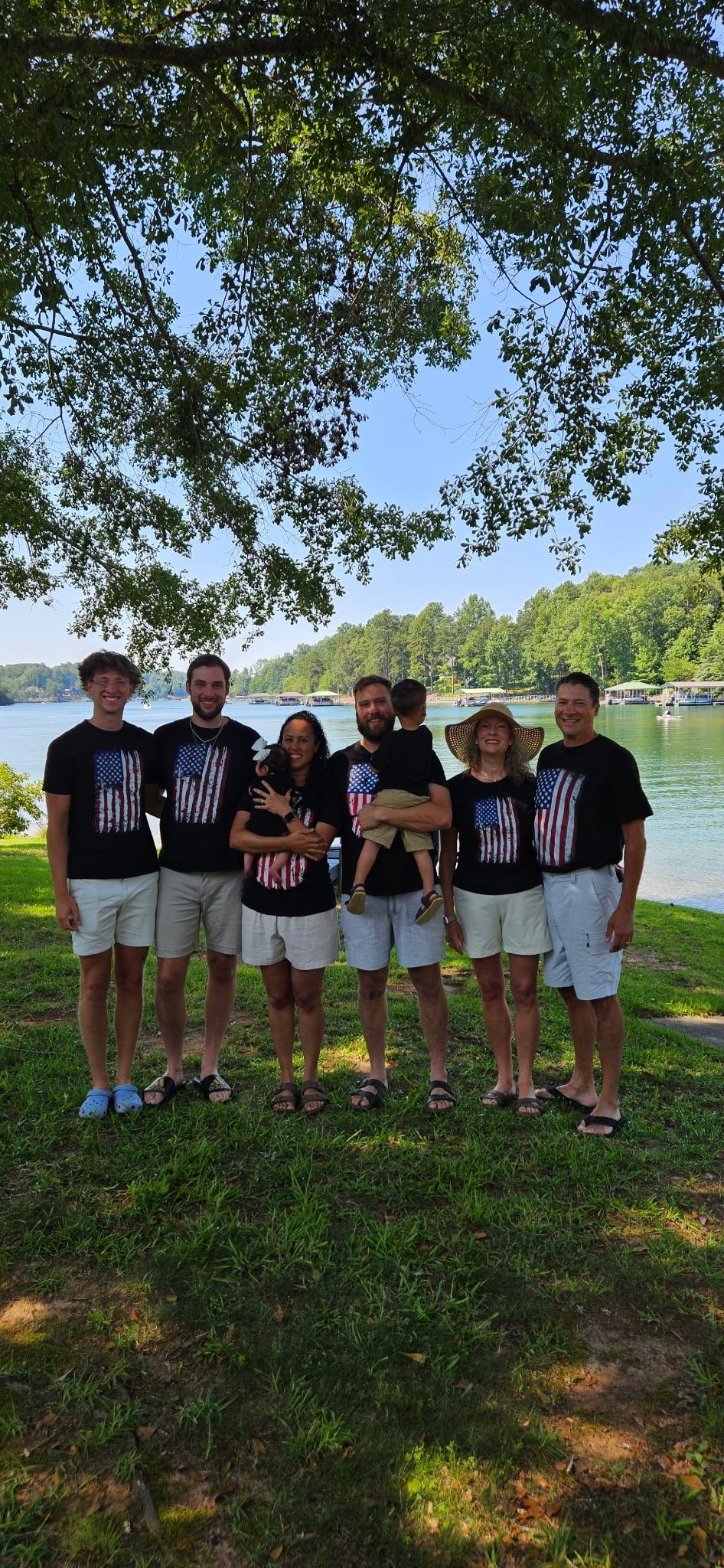 Fun family at the lake on the 4th