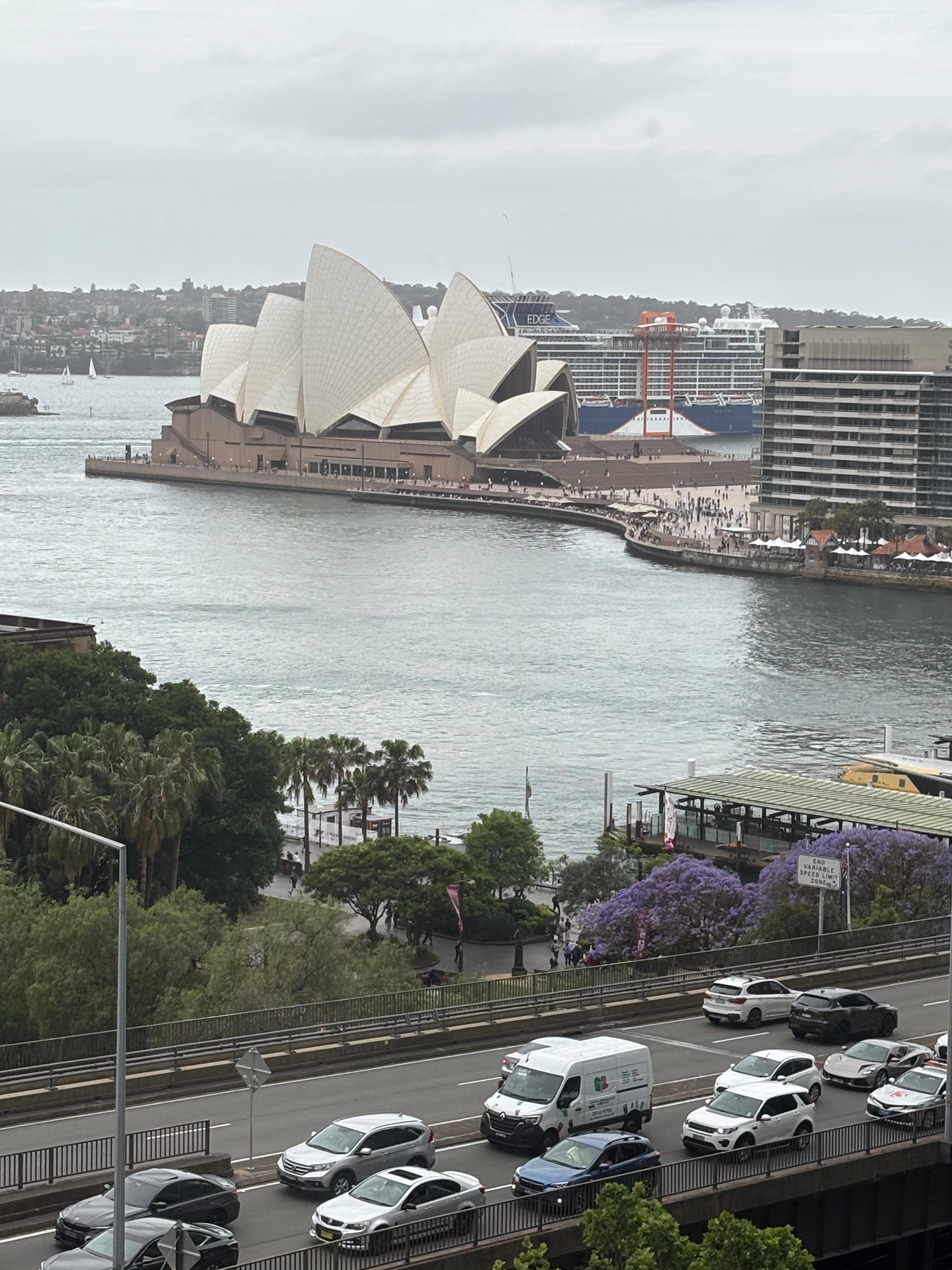Cruise ship leaving the harbor.