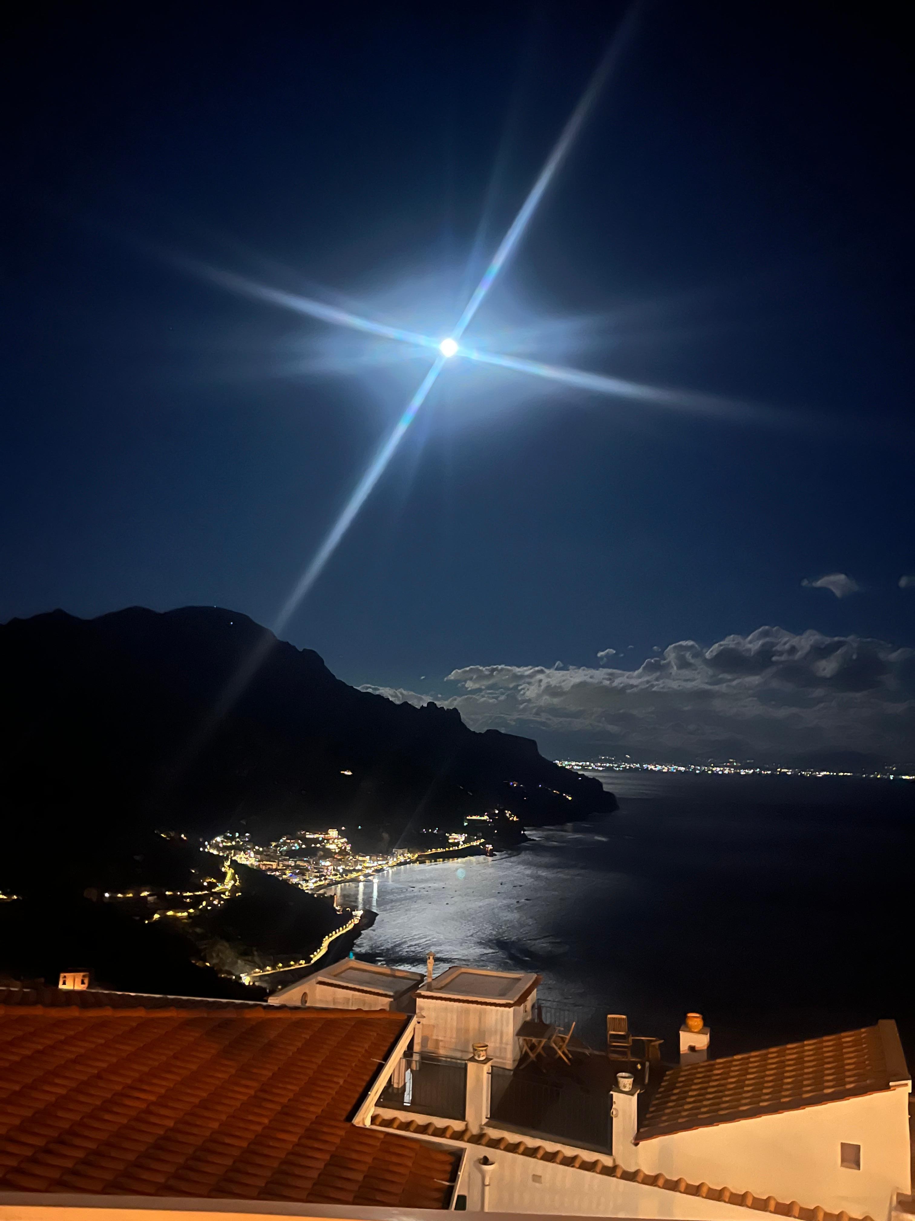 View at night of Salerno from the room.