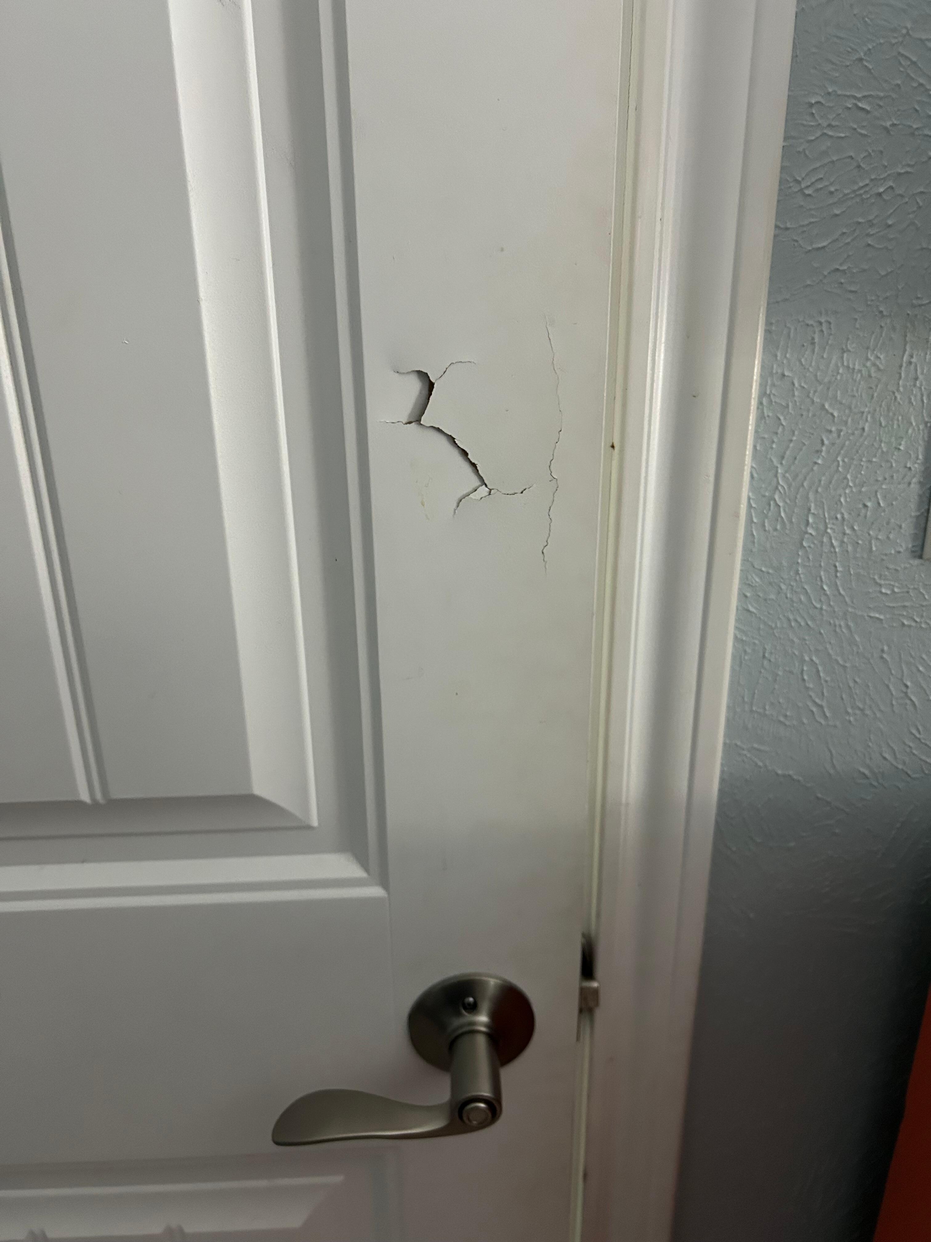 Broken door.