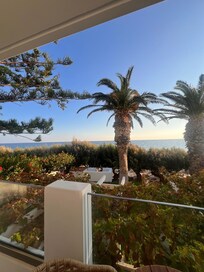 View from balcony toward beach.