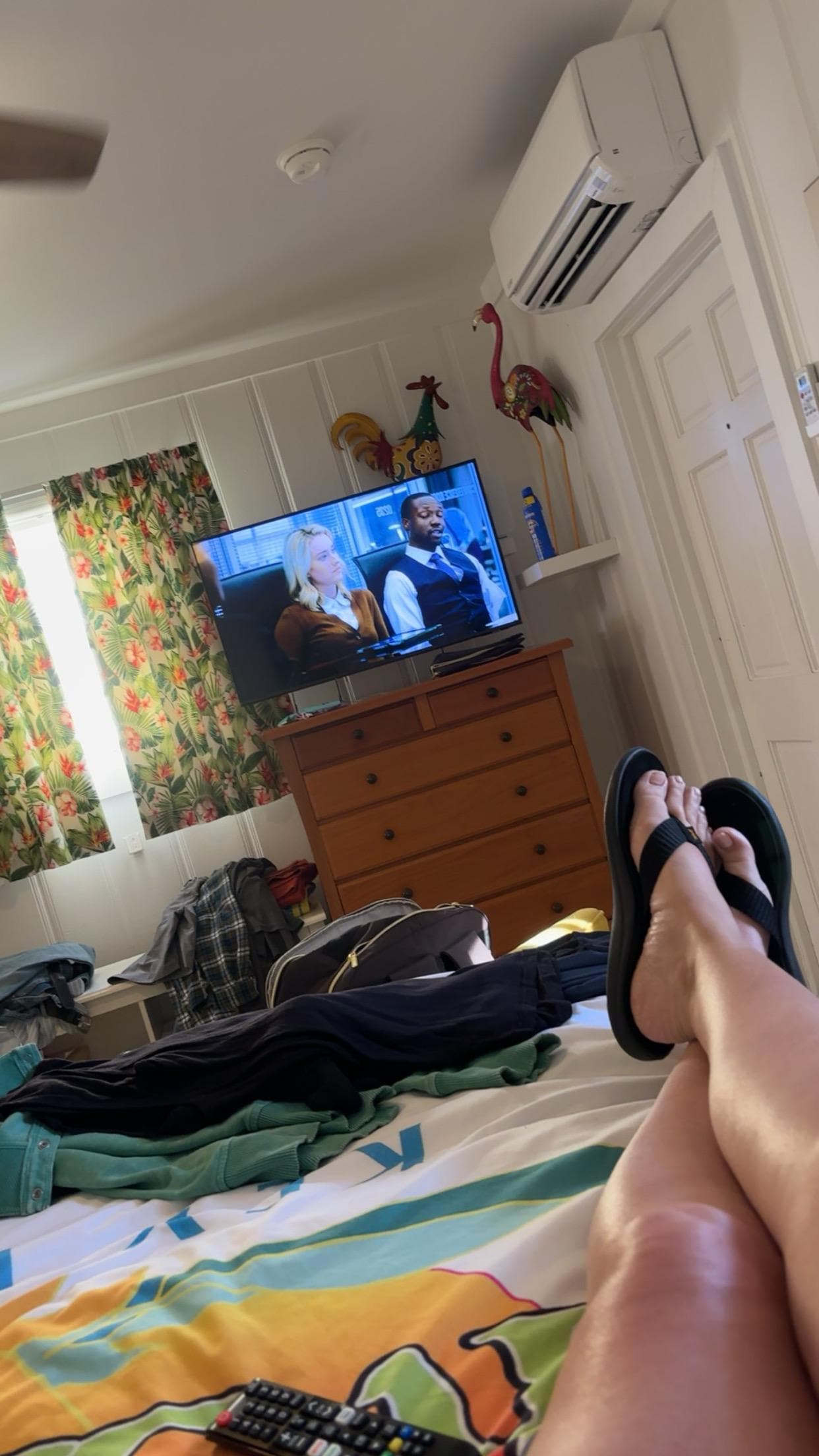 Inside view, view from bed.  A short rest.  