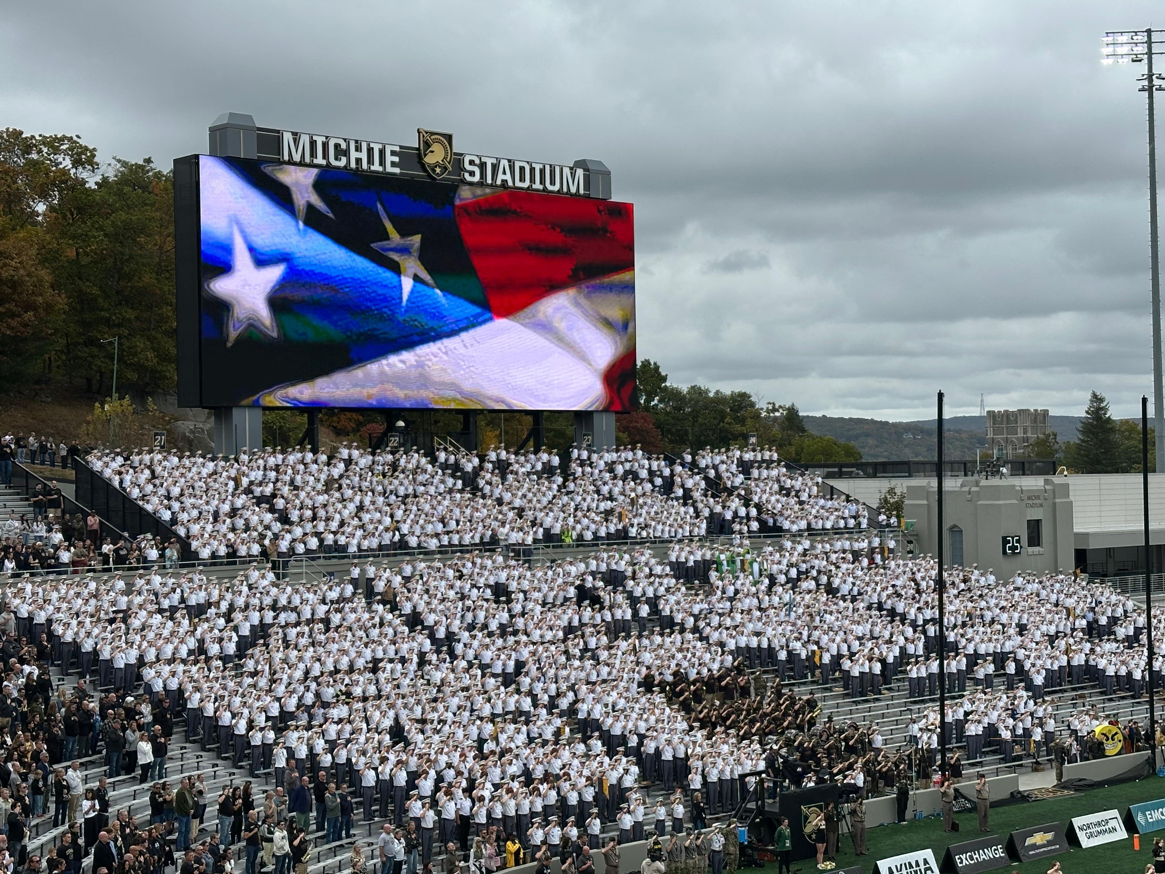 The cadets at the football game