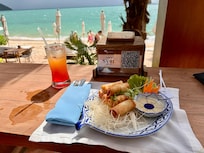 Best veggie egg rolls overlooking another great view!