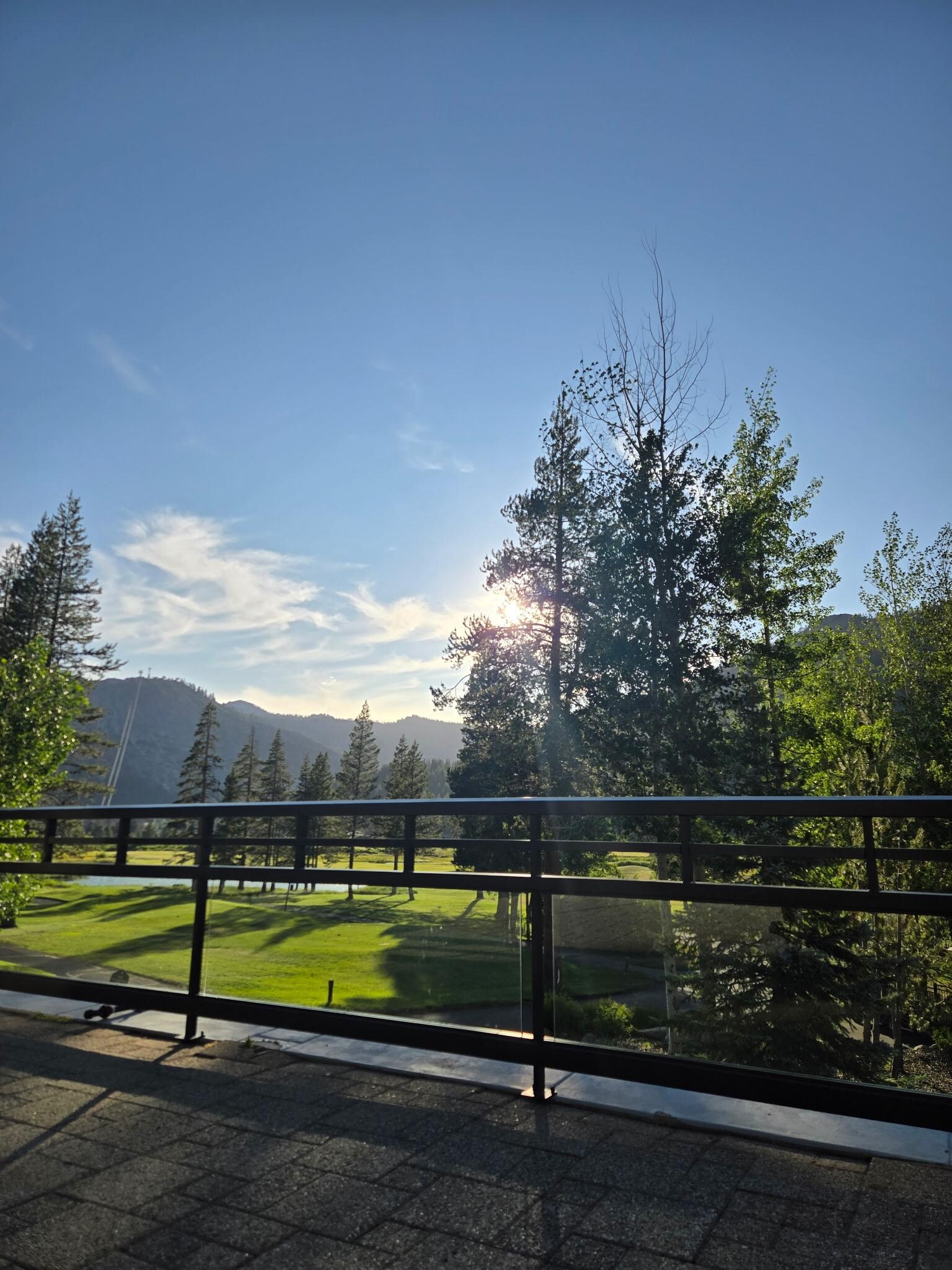 Outside balcony overlooking golf course