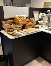 Bread station. Rotating special treats - Laugen Brötchen were my favourites.