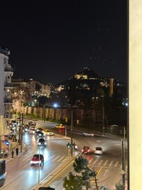 View from 3rd floor room towards National Gardens/ Lycabettus hill in background