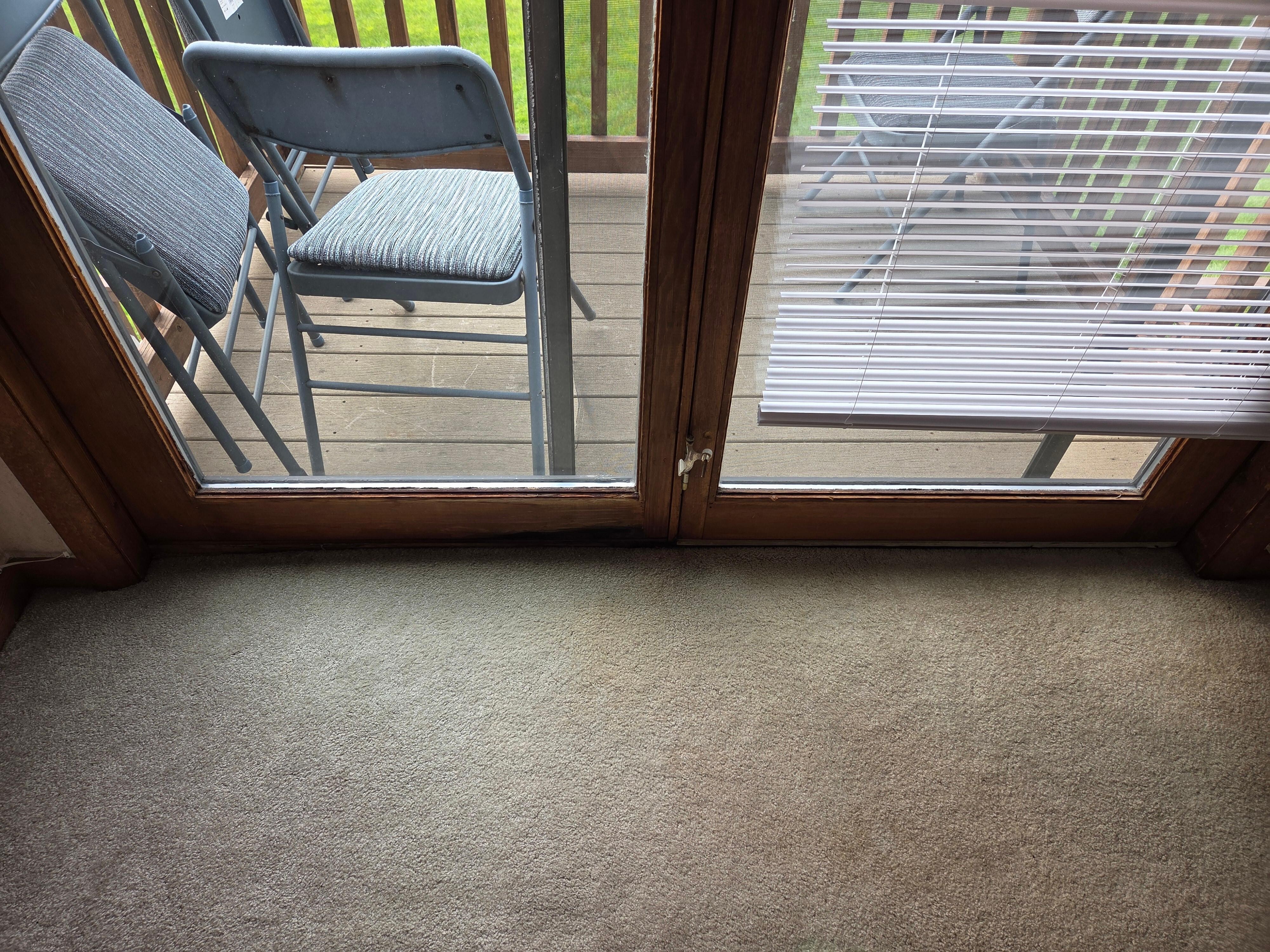 Rug wet in owner suite from the rain