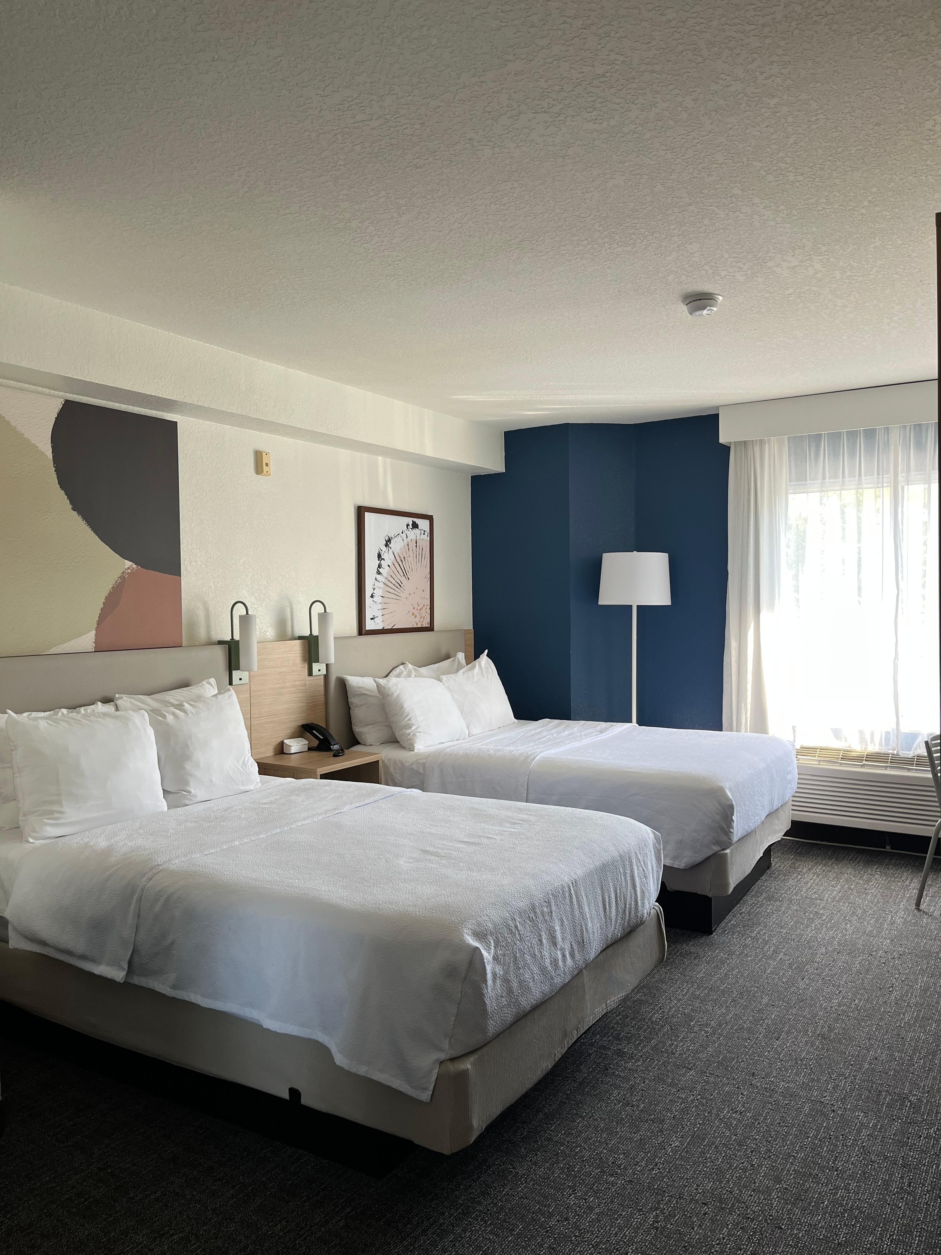 Our room. No frills, but the room had plenty of lighting, the beds were comfortable. 