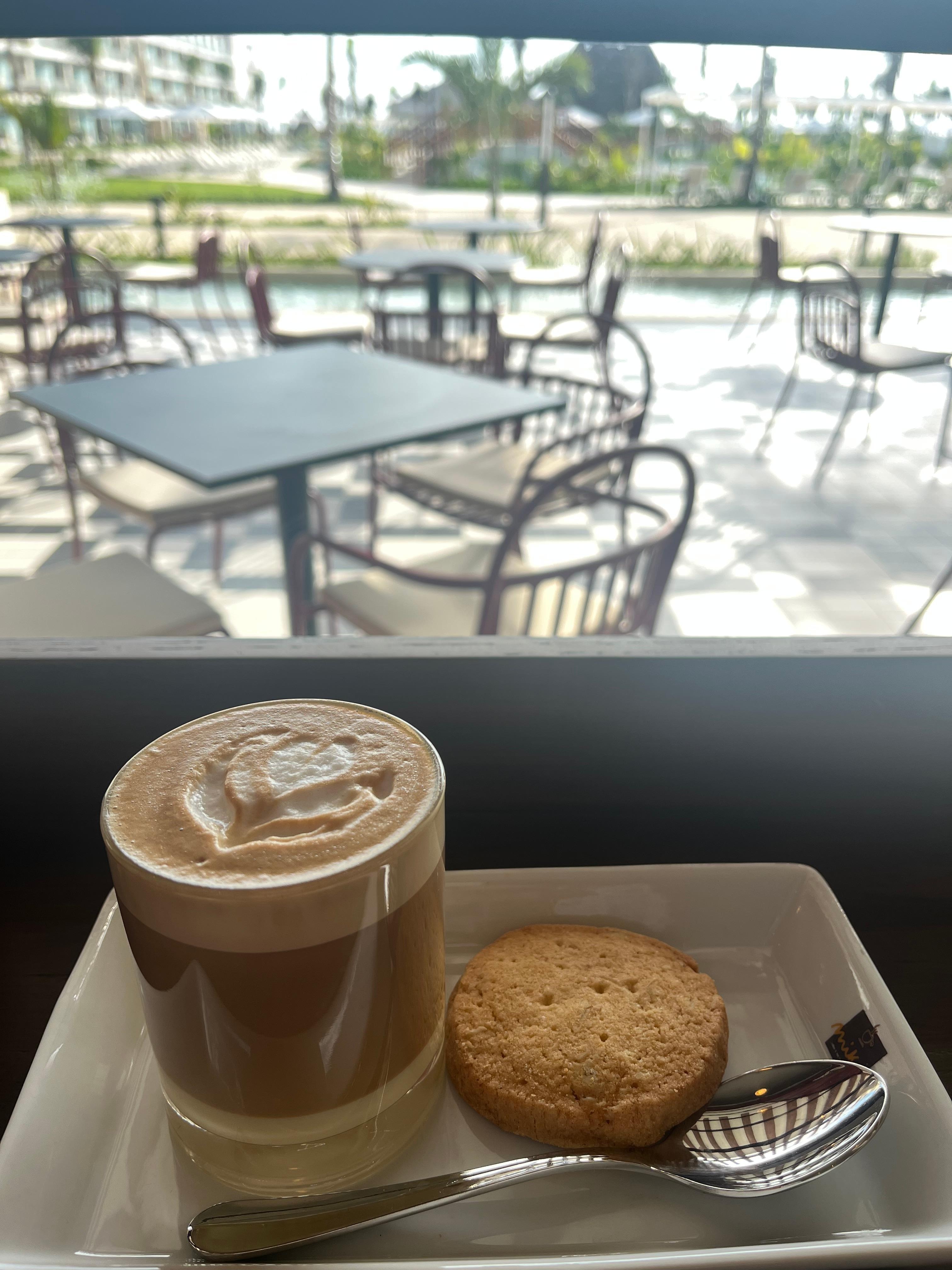 Coffee shop, cafe bombom and oatmeal cookies yum