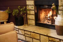 fireplace in sitting area