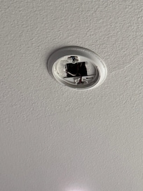Missing smoke detector, bare wires