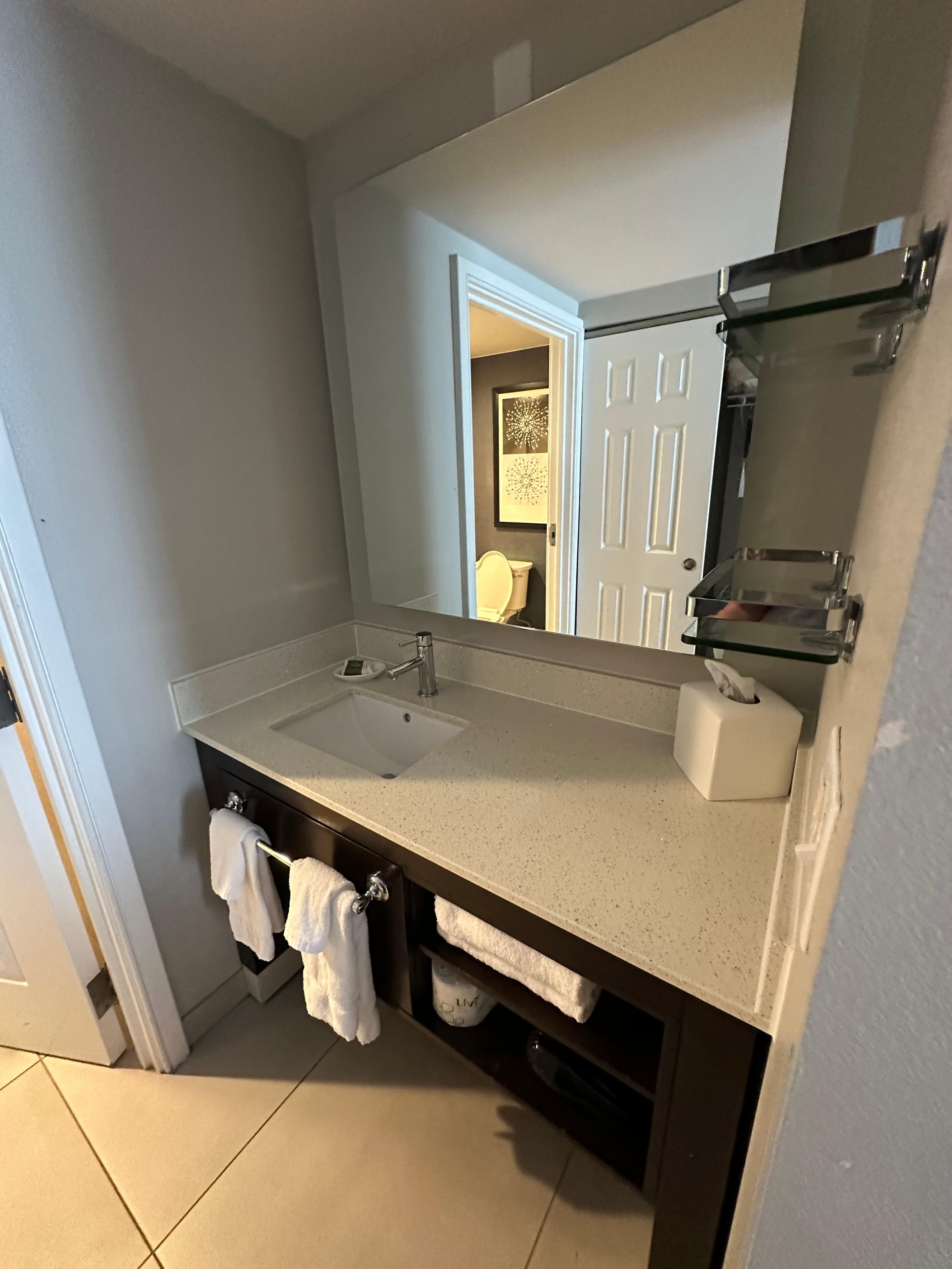 Washbasin located outside the Bathroom 