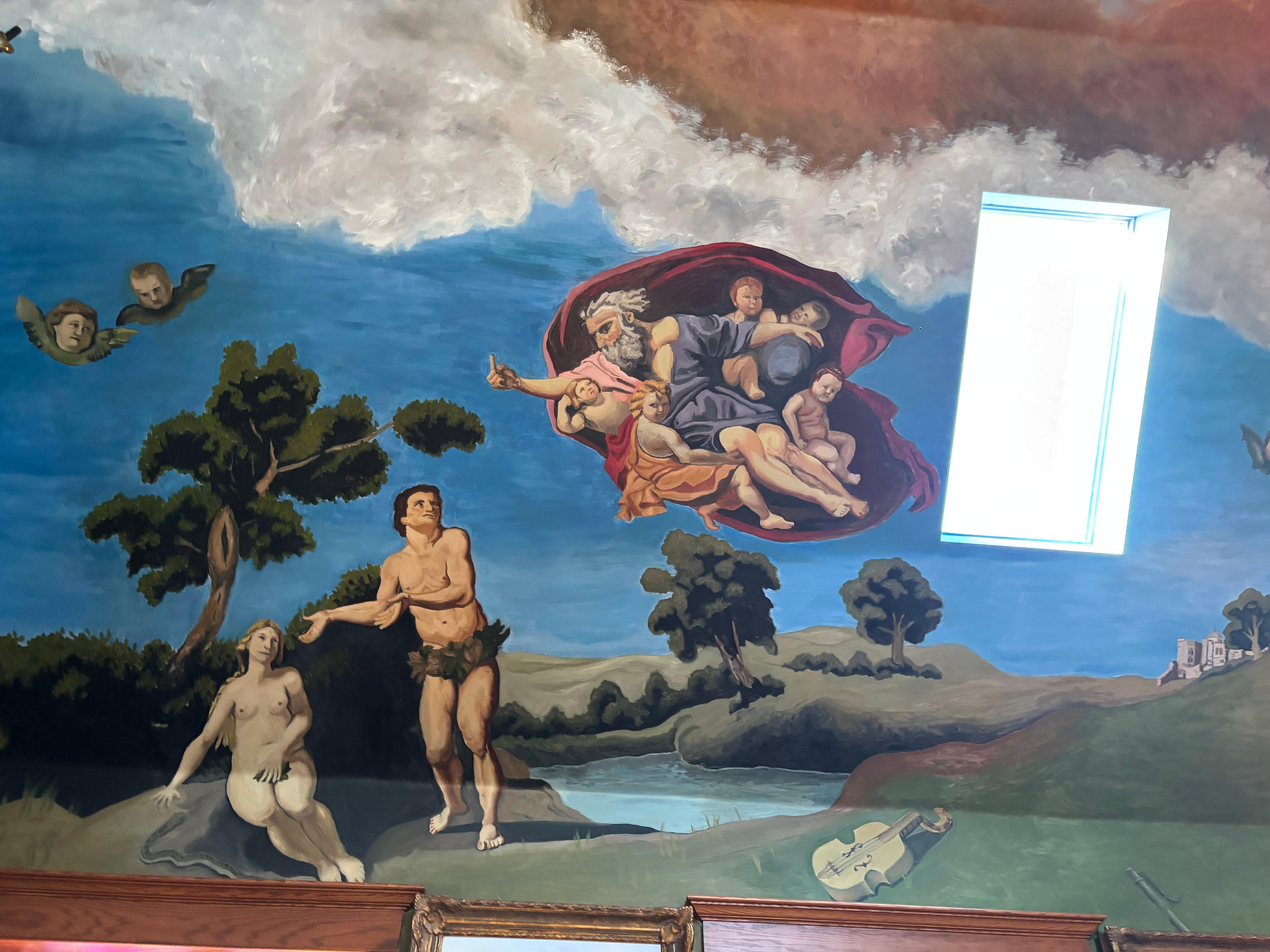 Ceiling painted a la the Sistine Chapel