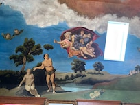 Ceiling painted a la the Sistine Chapel