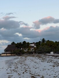 The hotel from further down the beach.