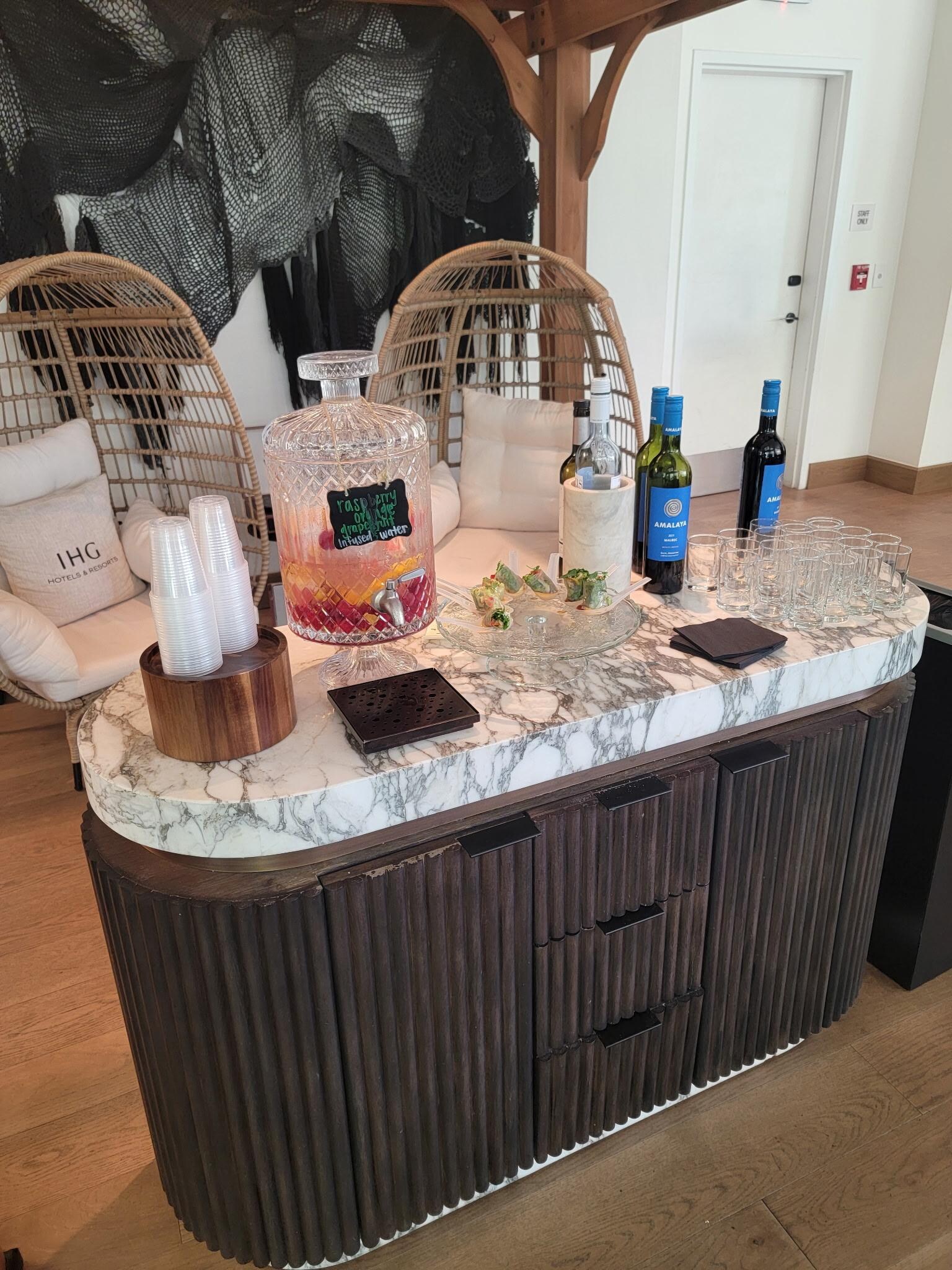 The free wine and small bites happy hour was also a nice touch!