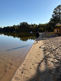 Nearby beach - 1 minute walk.