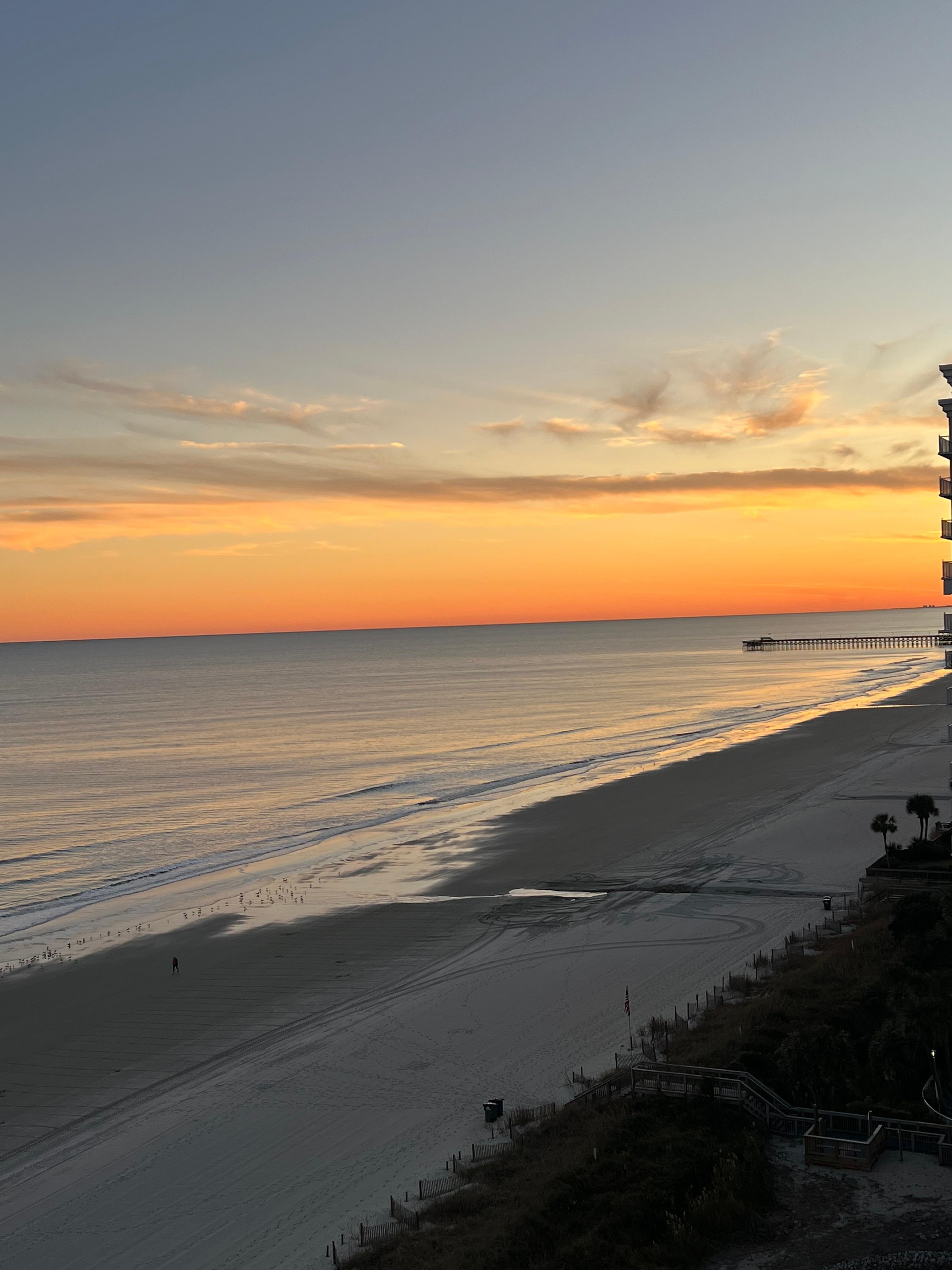 Beautiful sunset from the balcony. 