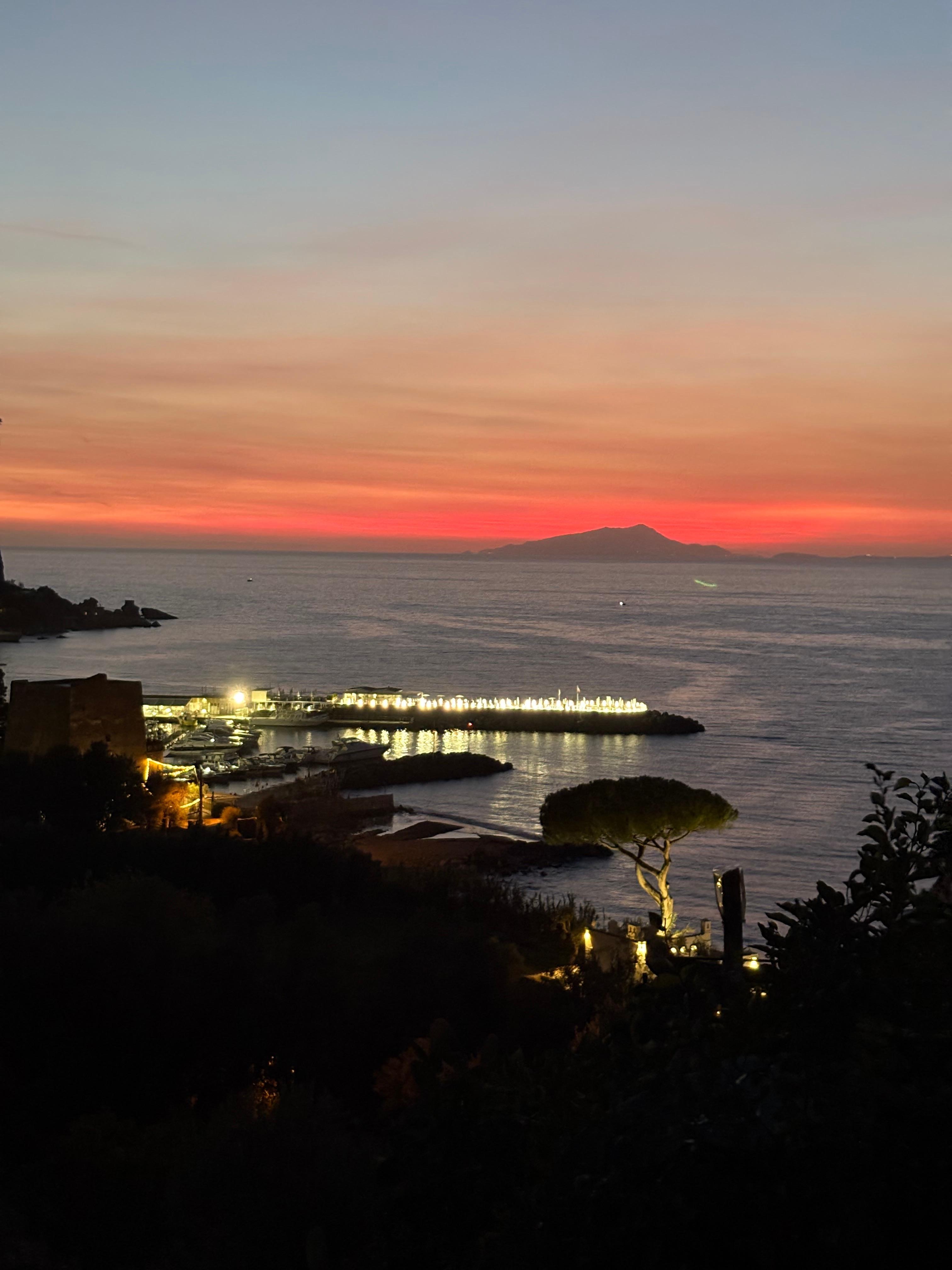 Night time sunset from patio