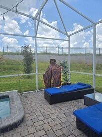 Enjoying the pool area