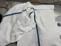 Stained towels