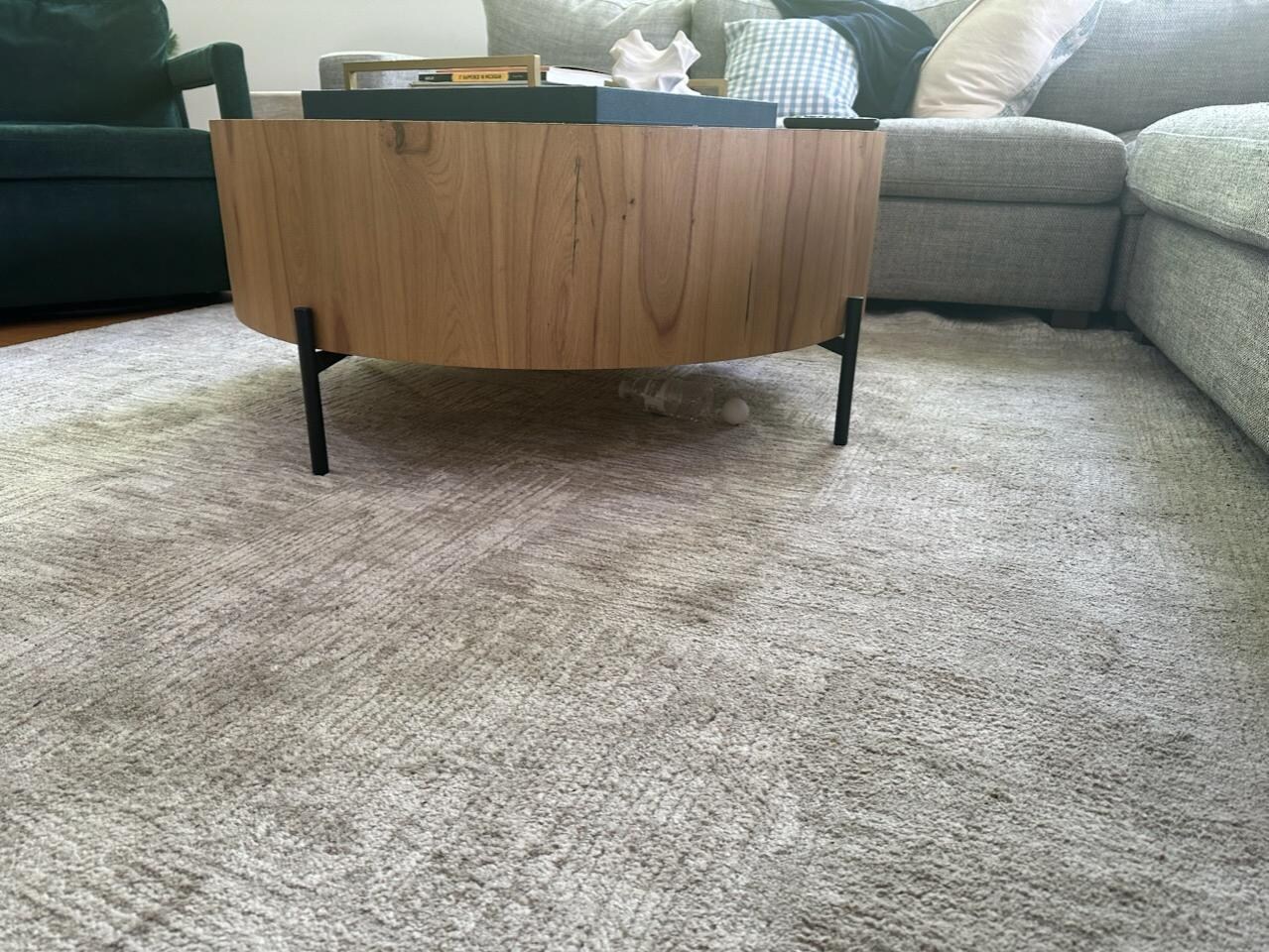 Garbage under the table in the living room