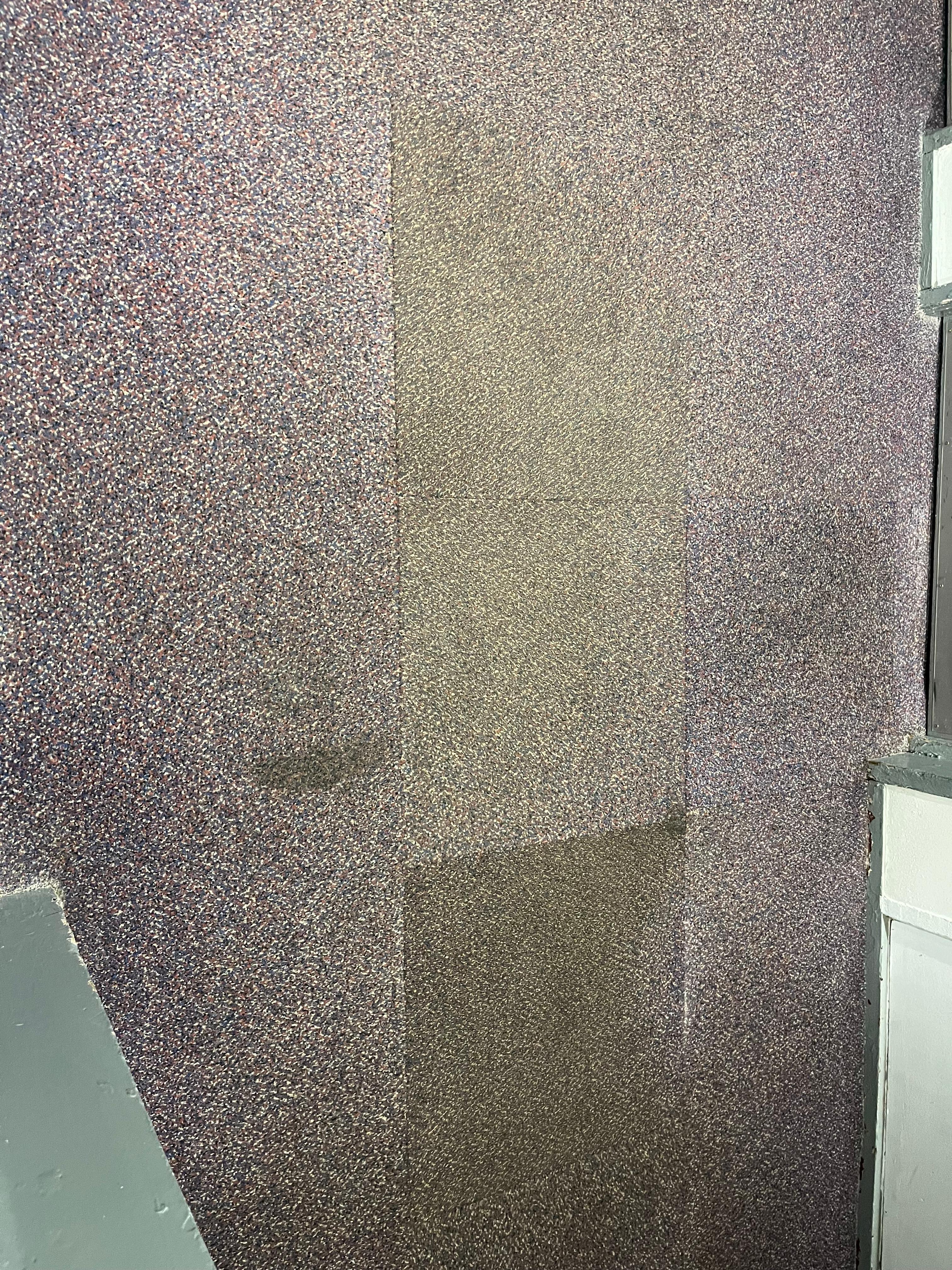 Carpet tiles at entry to room