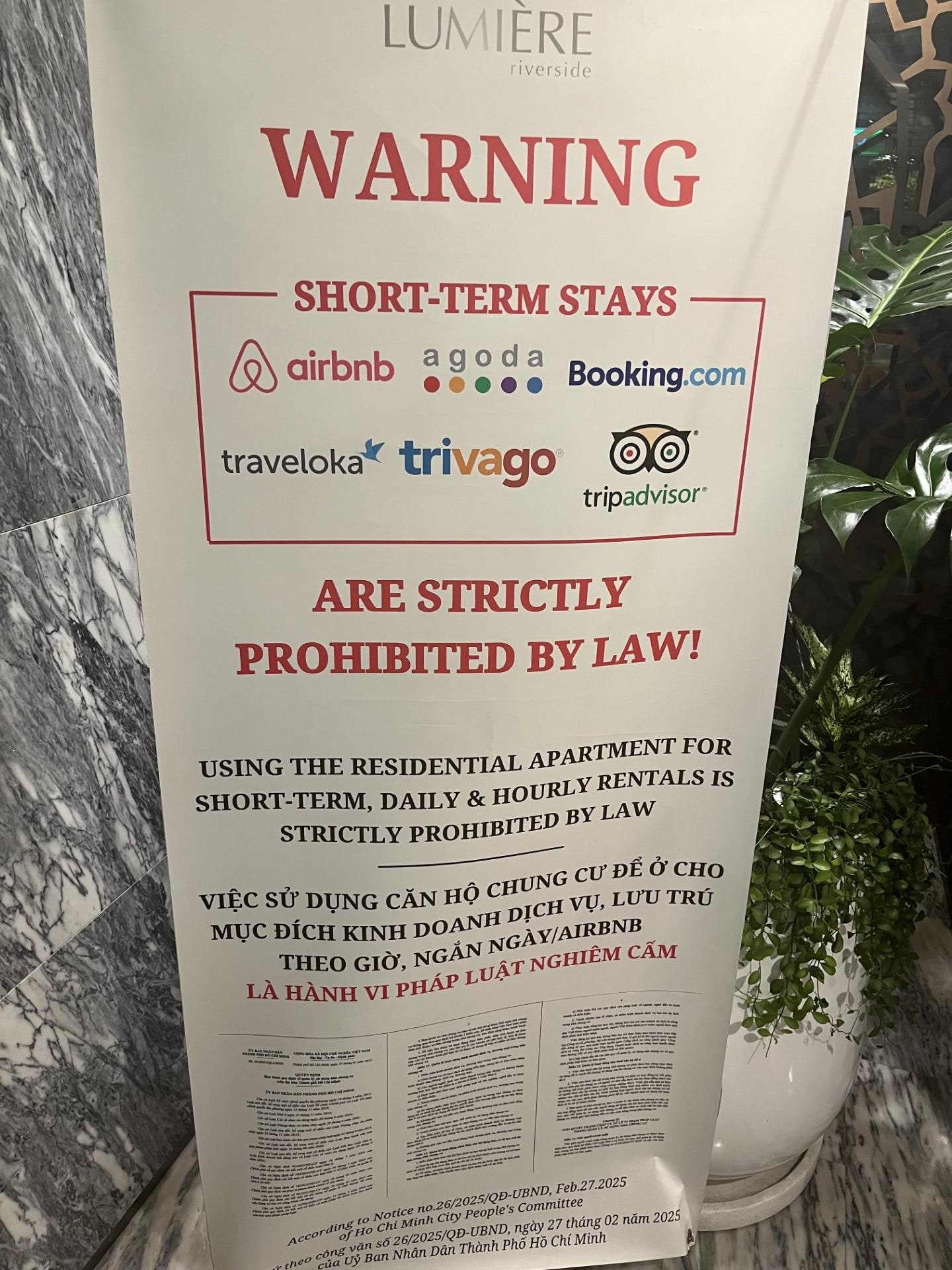 Sign in the reception