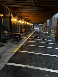 Outdoor sitting area overlooking Creek.