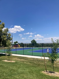 Tennis courts and great parks a few blocks away.