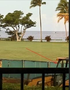 View from Lanai.  Whale and construction equipment