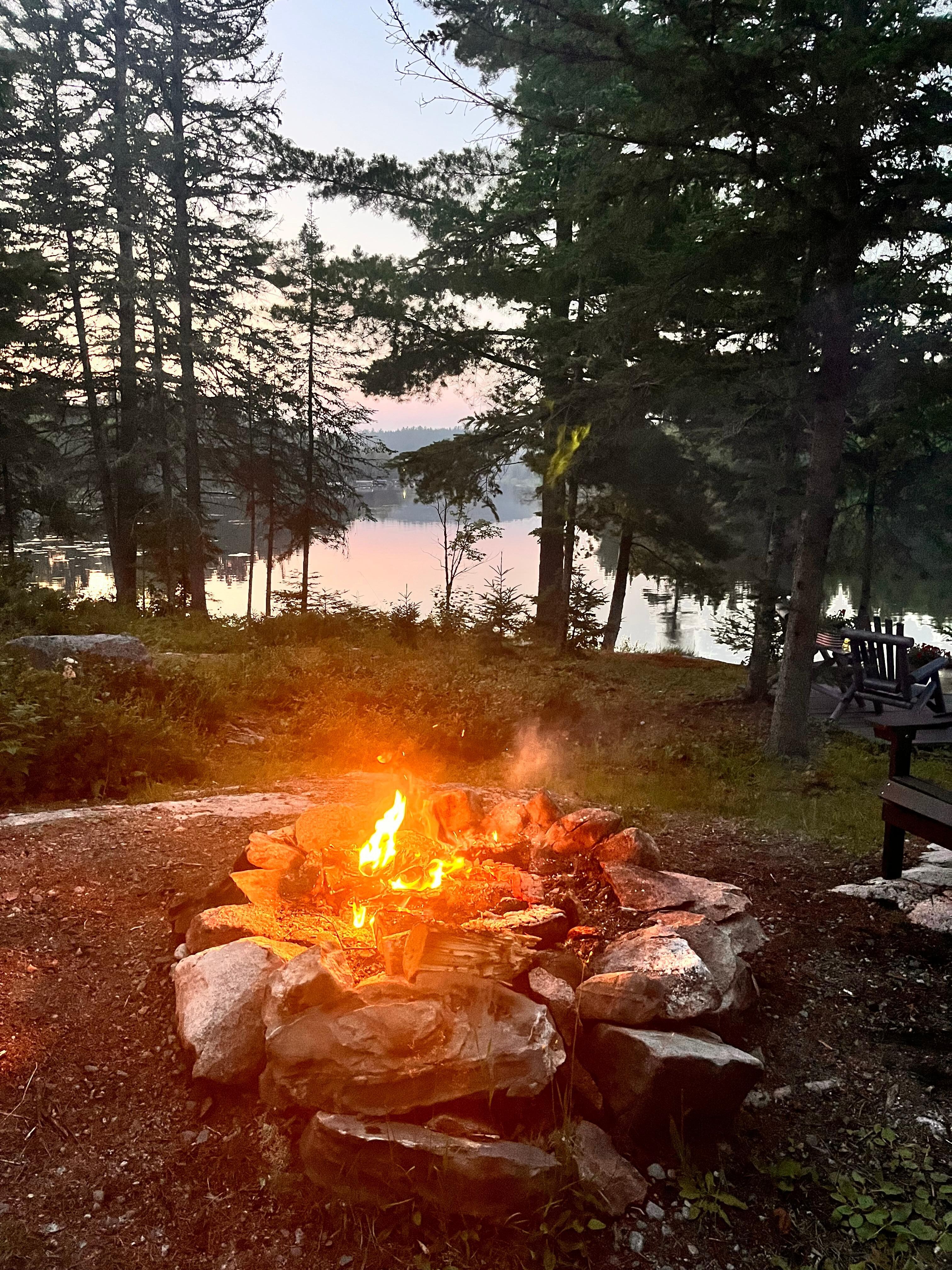Evening fire.