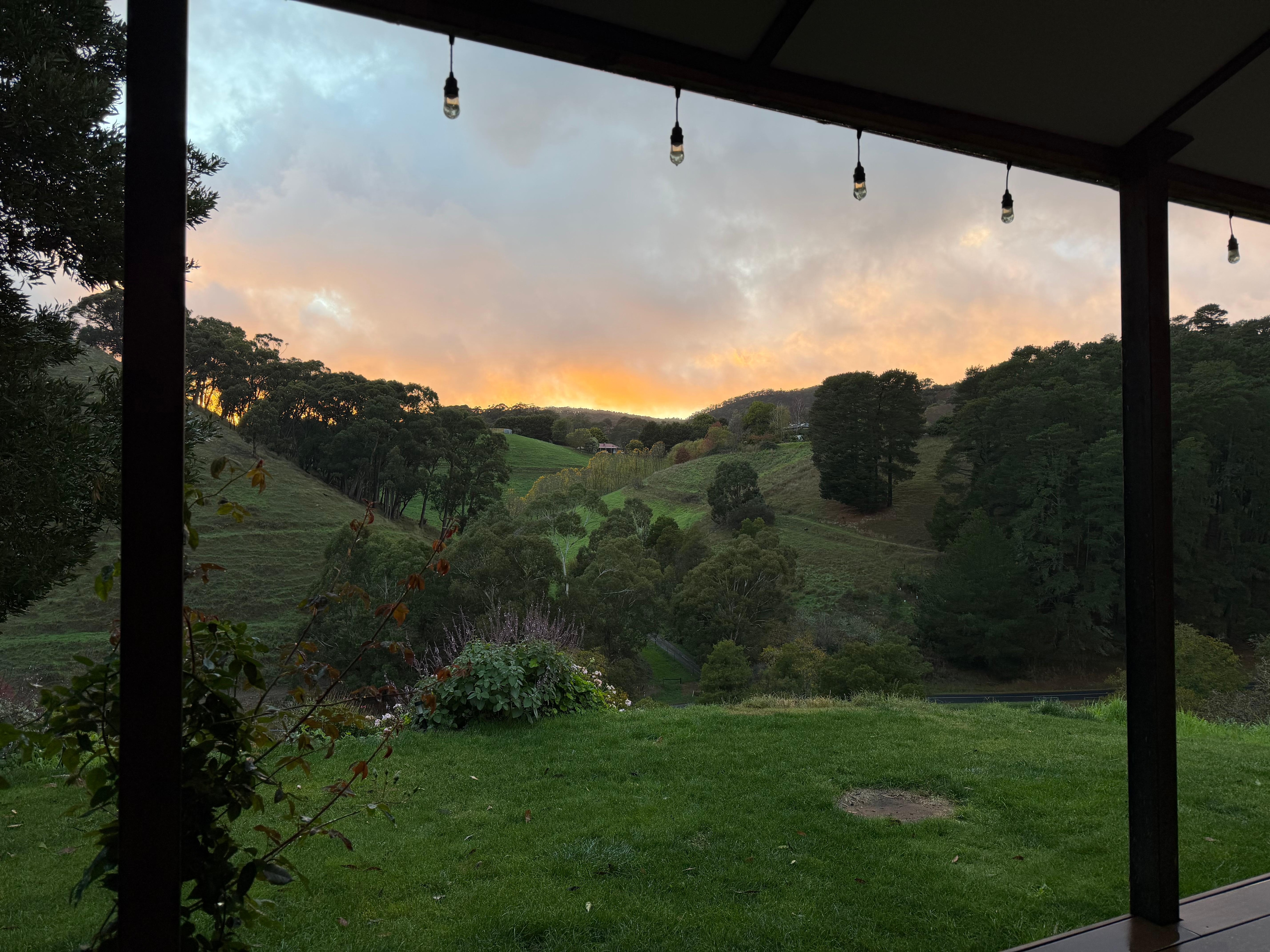 Beautiful views on the front porch of the country side.