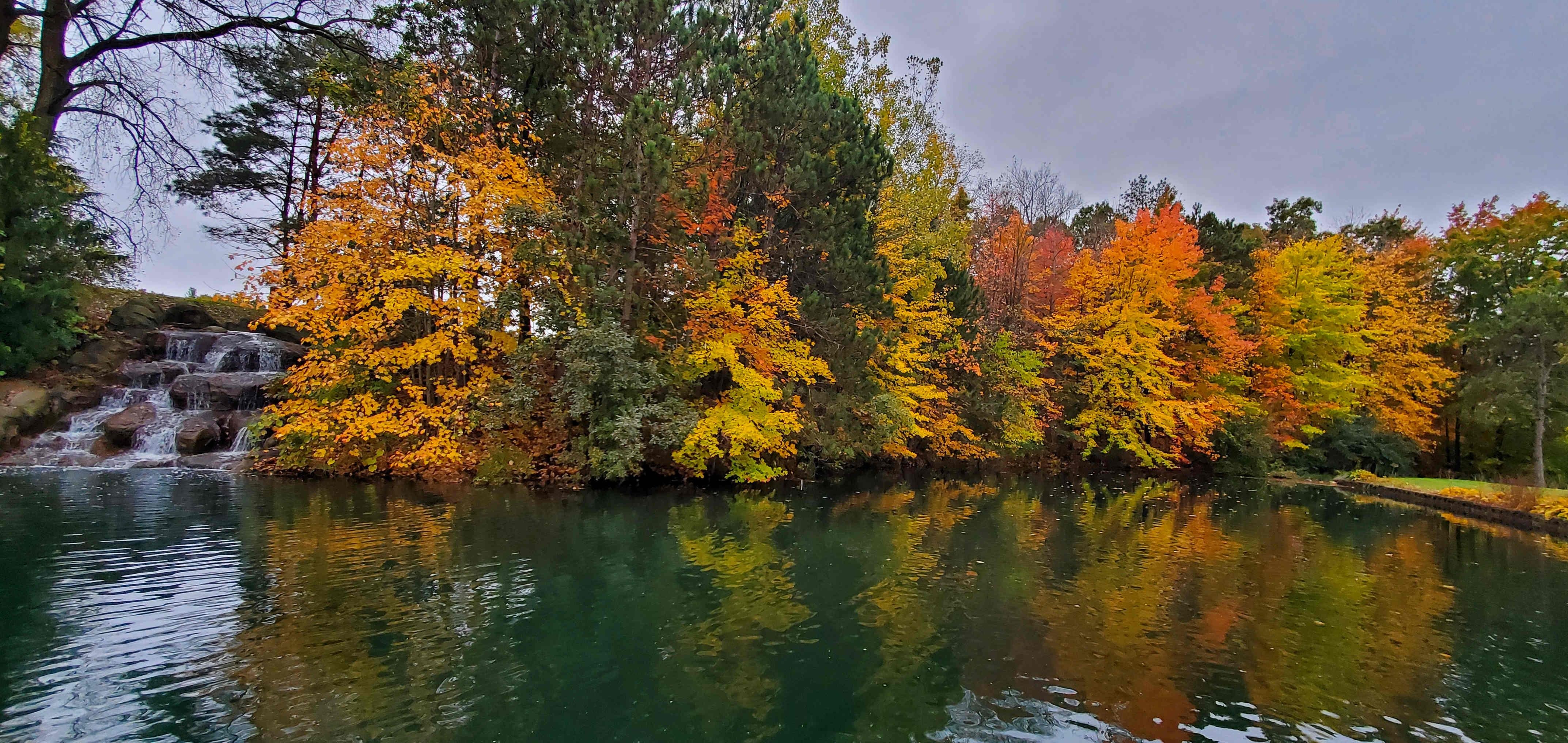 Tamarack Resort pond just a short walk from our accommodations.
