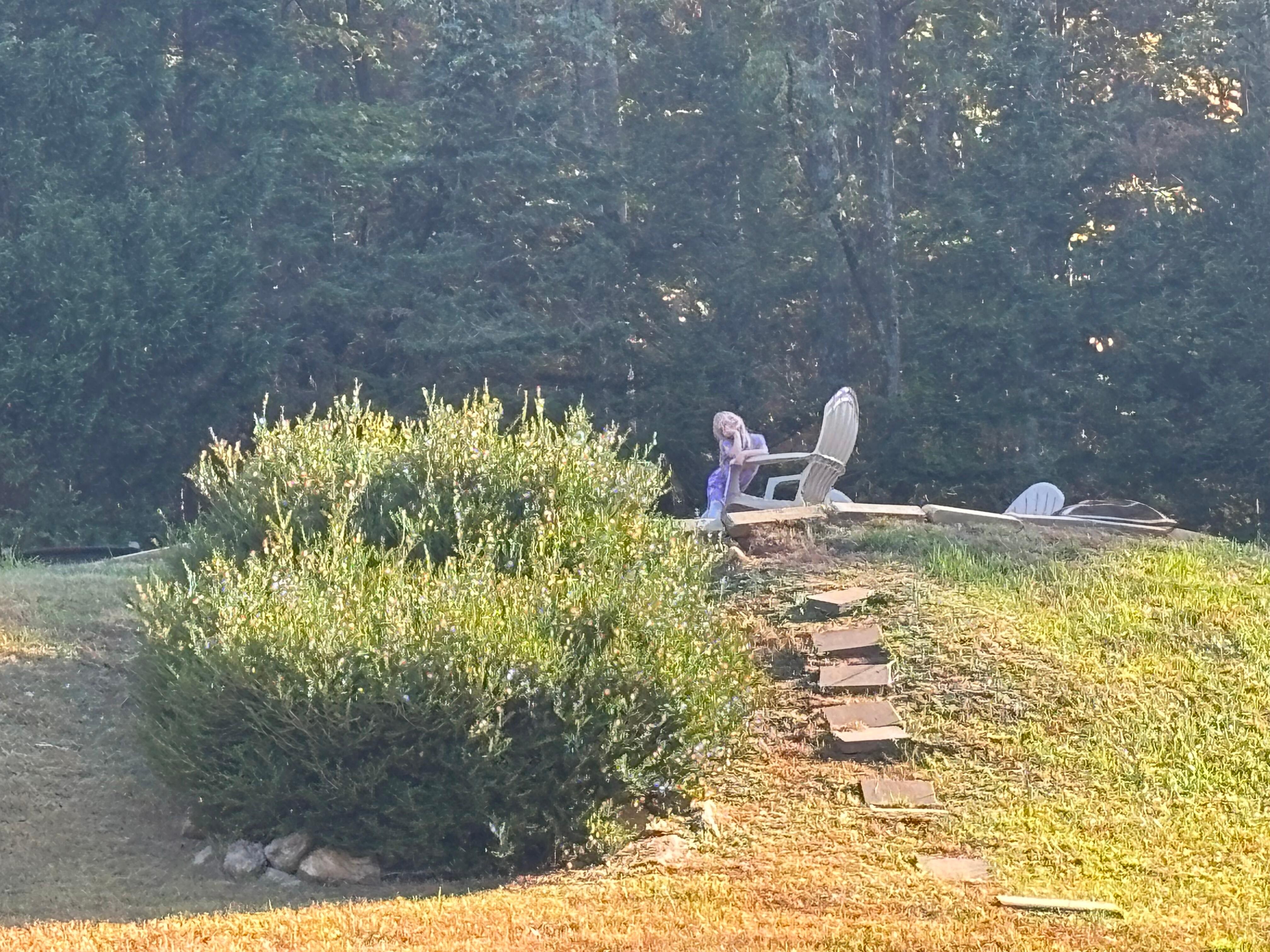 View of fire pit from front yard
