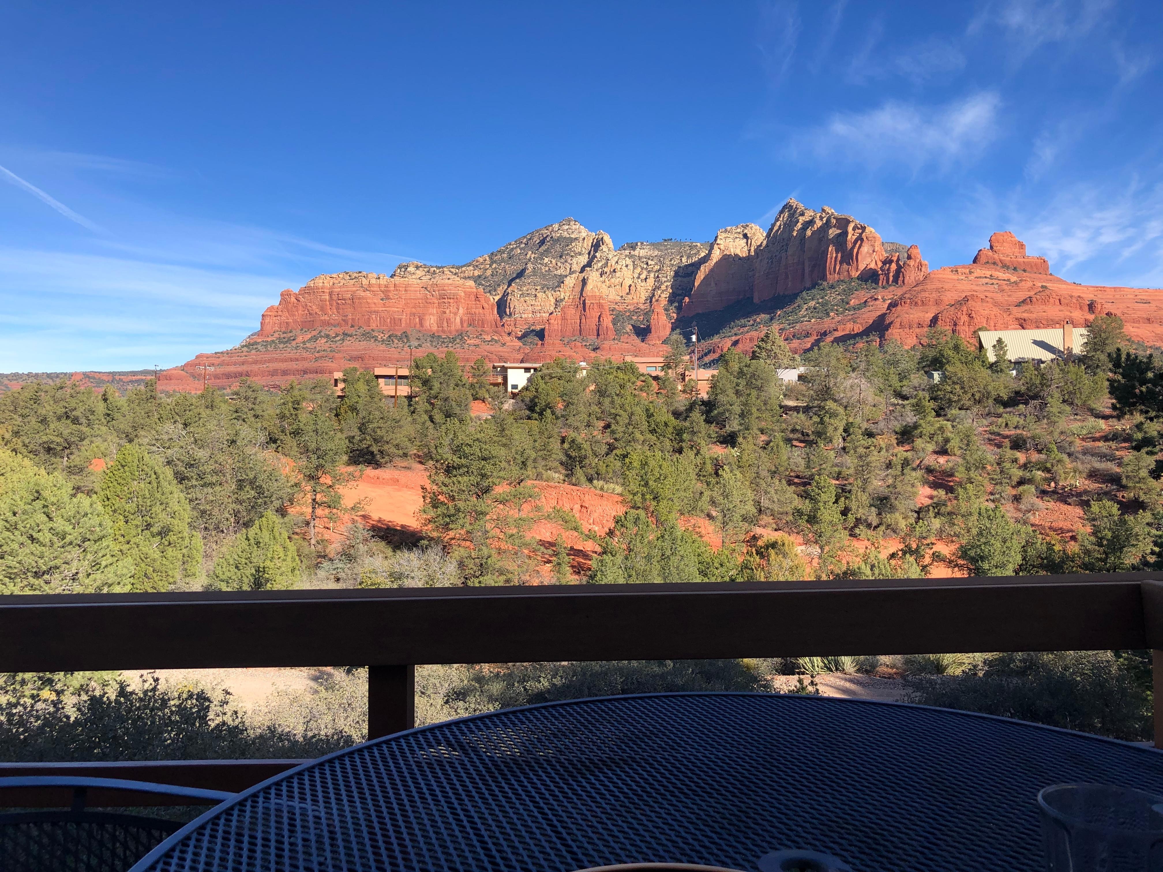 The balcony off the living room