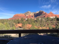 The balcony off the living room