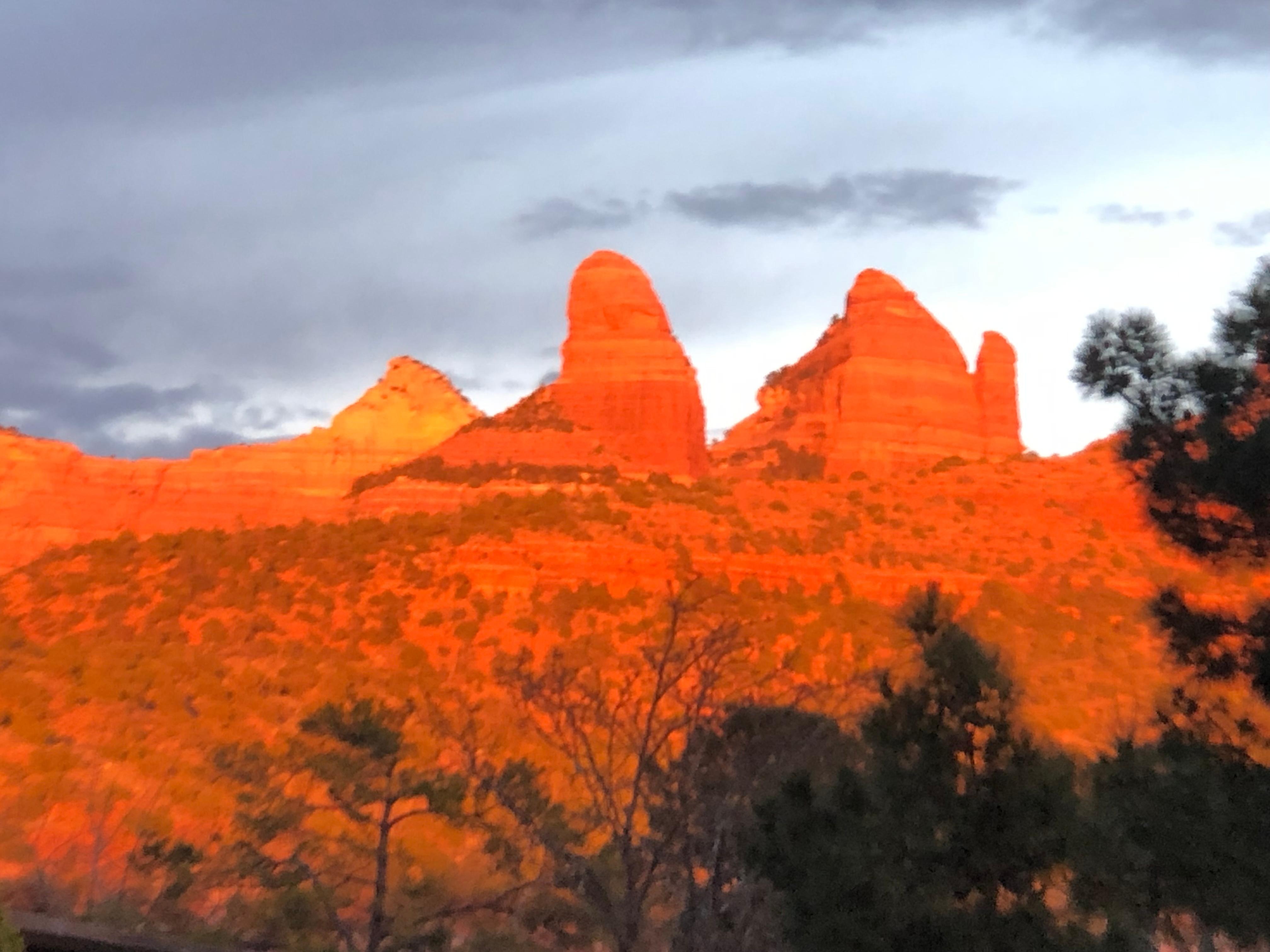 View from the patio at sunset