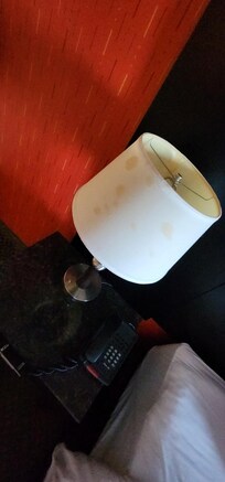 Dirty lamp shades.